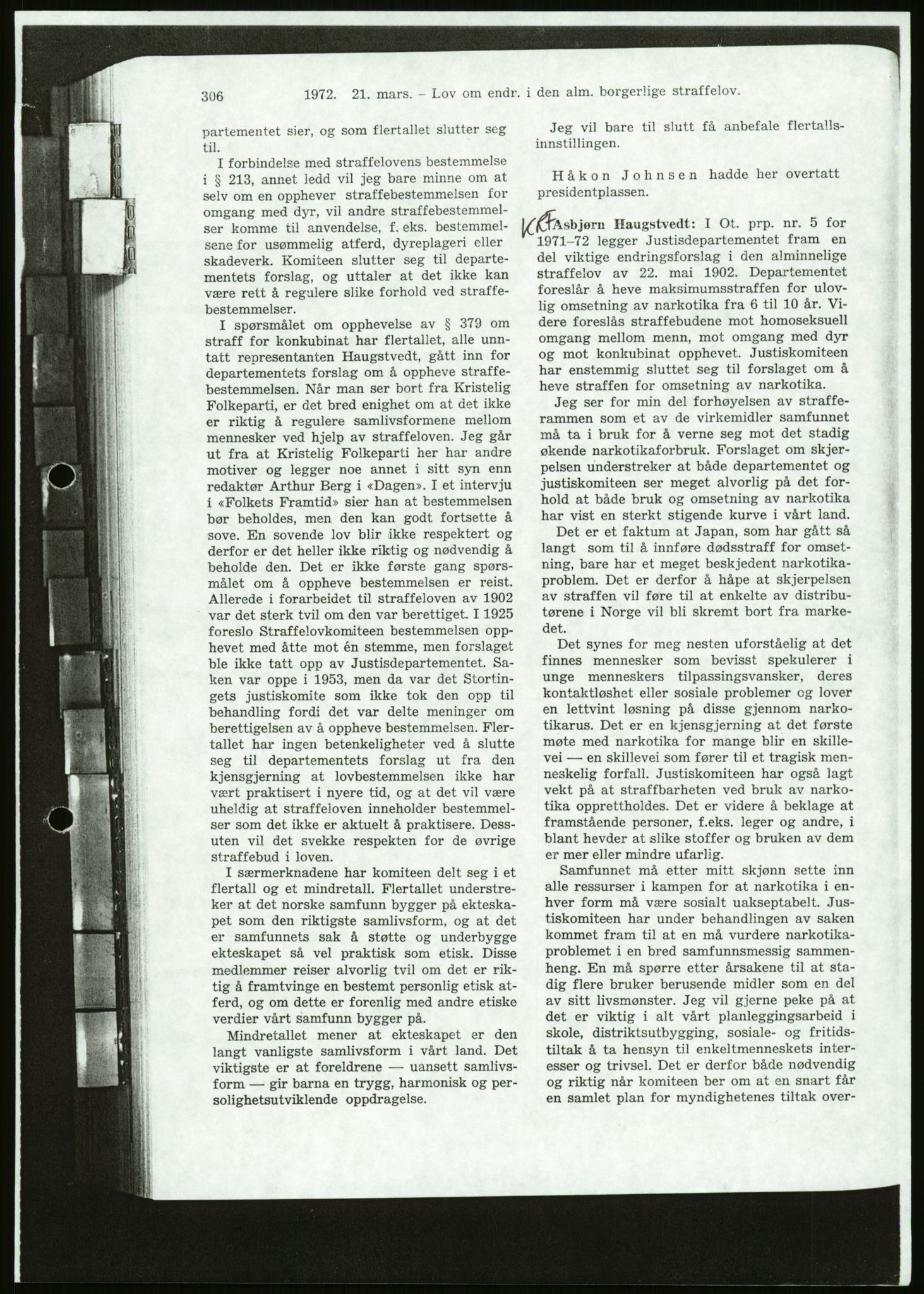 Det Norske Forbundet av 1948/Landsforeningen for Lesbisk og Homofil Frigjøring, AV/RA-PA-1216/D/Da/L0001: Partnerskapsloven, 1990-1993, p. 447