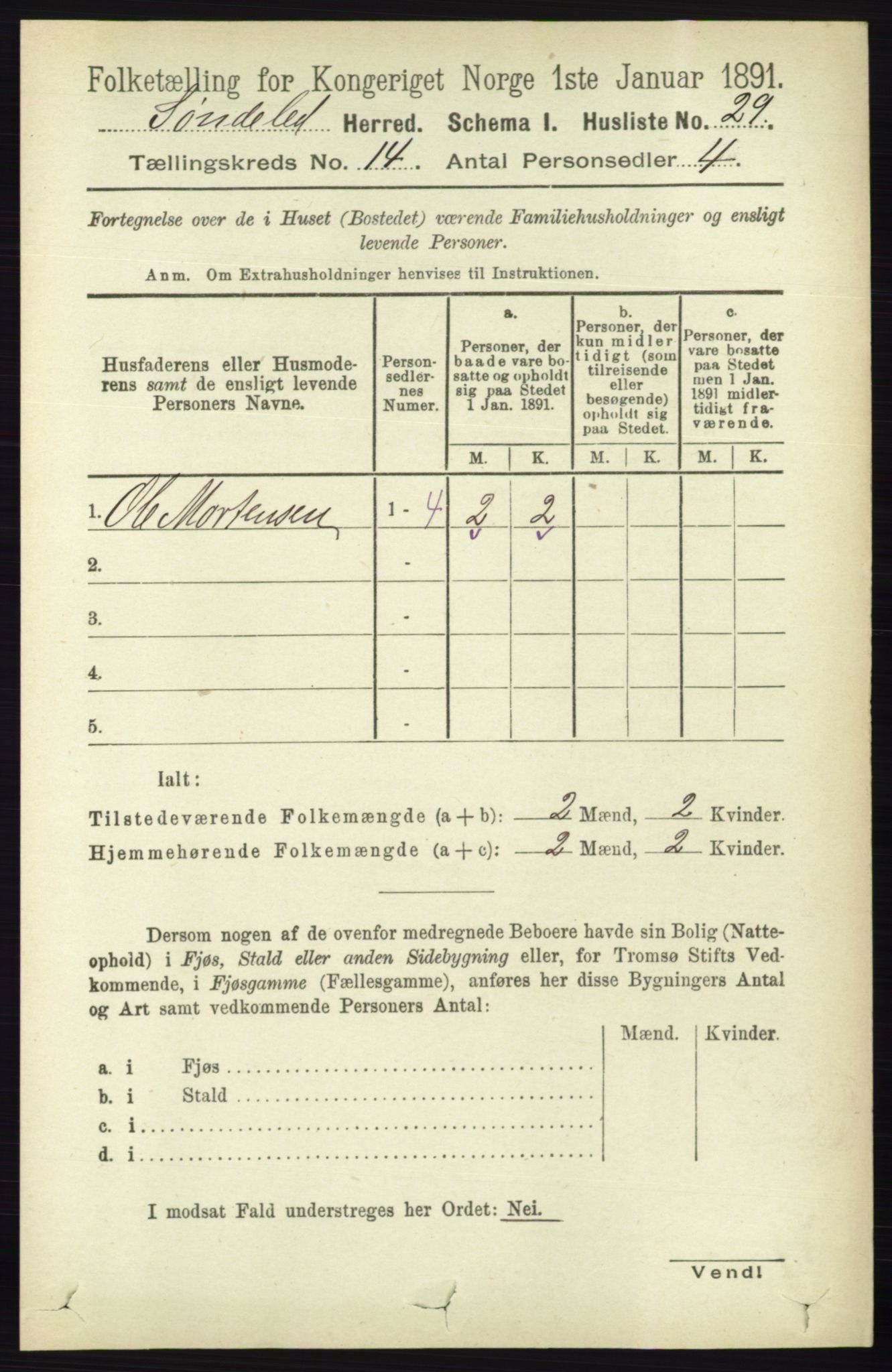 RA, 1891 census for 0913 Søndeled, 1891, p. 4127