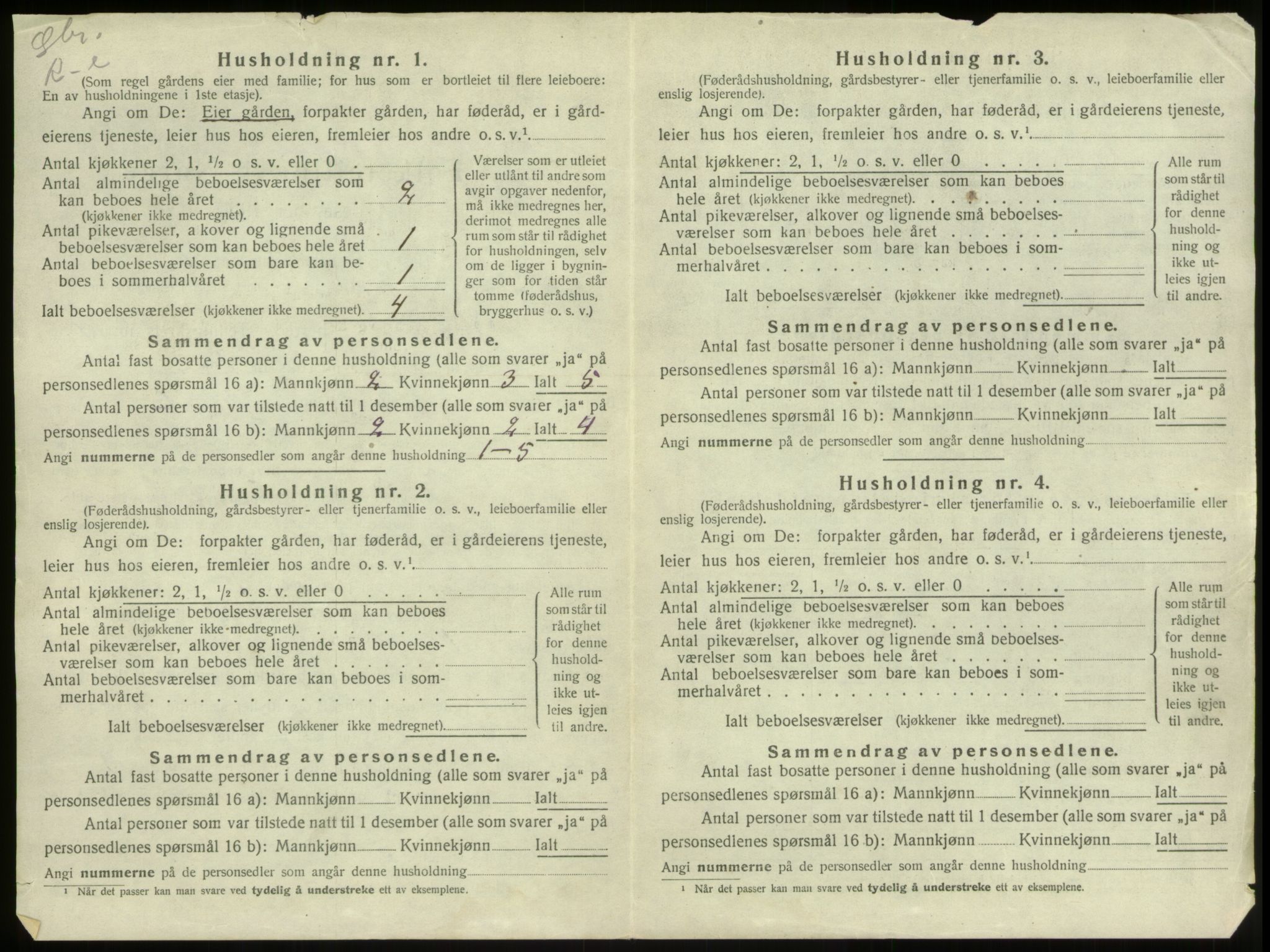 SAB, 1920 census for Stryn, 1920, p. 851