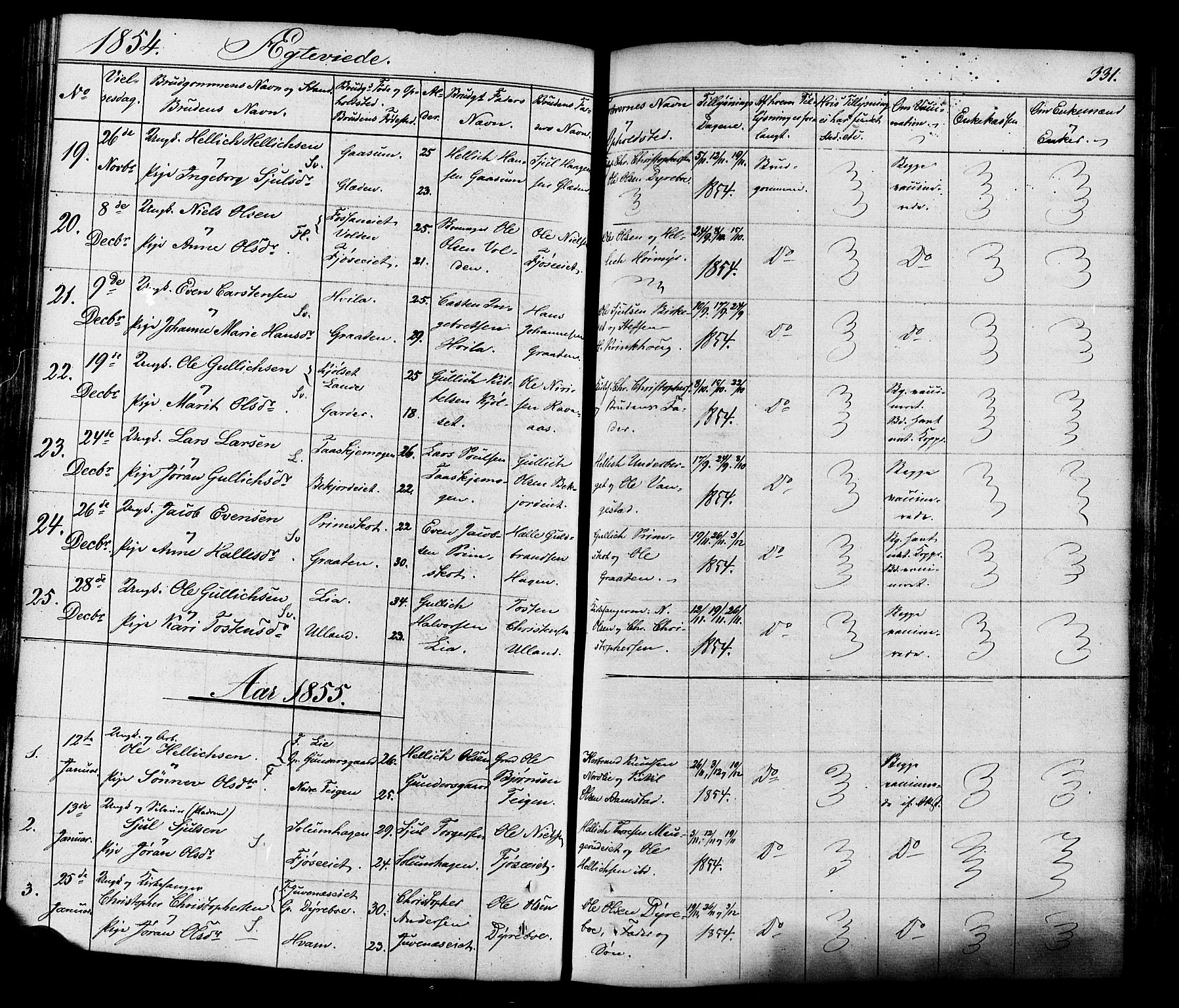 Flesberg kirkebøker, AV/SAKO-A-18/F/Fa/L0006: Parish register (official) no. I 6, 1834-1860, p. 331