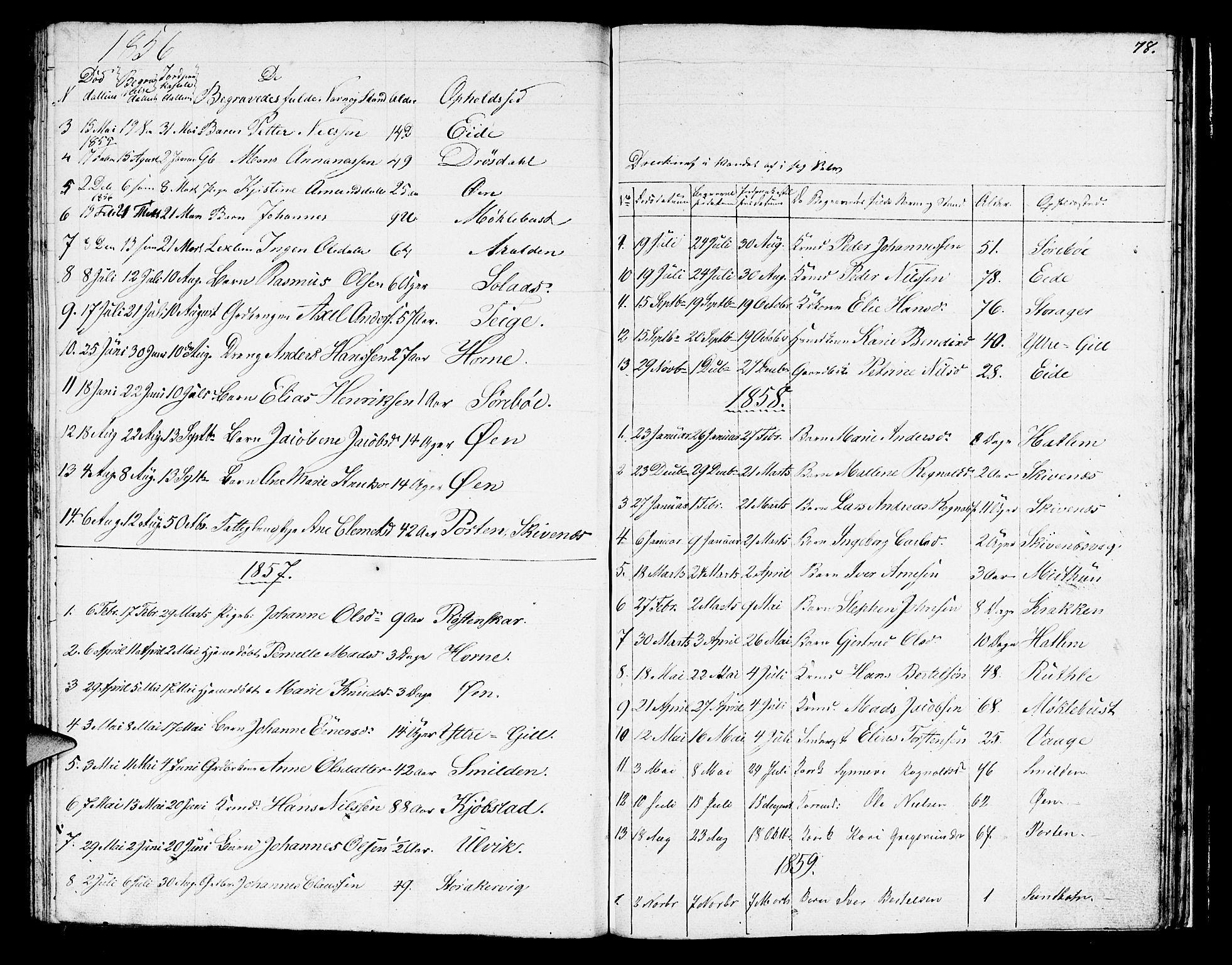Hyllestad sokneprestembete, SAB/A-80401: Parish register (copy) no. C 1, 1853-1873, p. 78