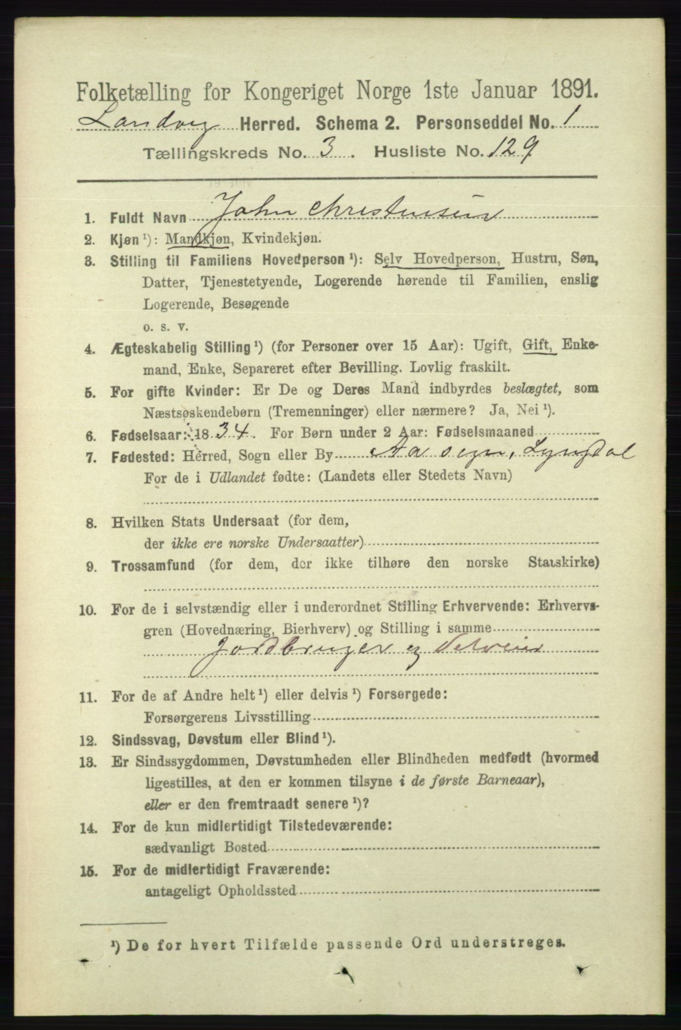 RA, 1891 census for 0924 Landvik, 1891, p. 1704