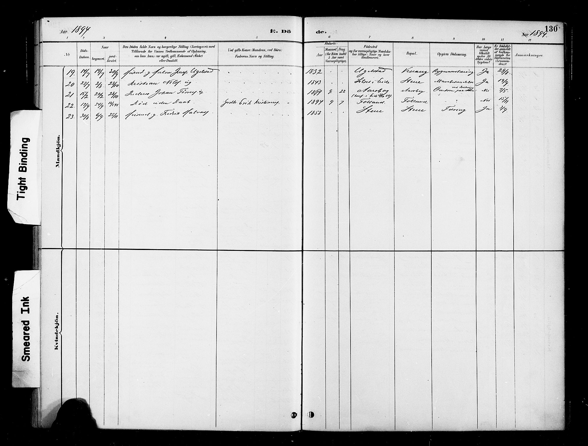 Ministerialprotokoller, klokkerbøker og fødselsregistre - Møre og Romsdal, AV/SAT-A-1454/570/L0832: Parish register (official) no. 570A06, 1885-1900, p. 130