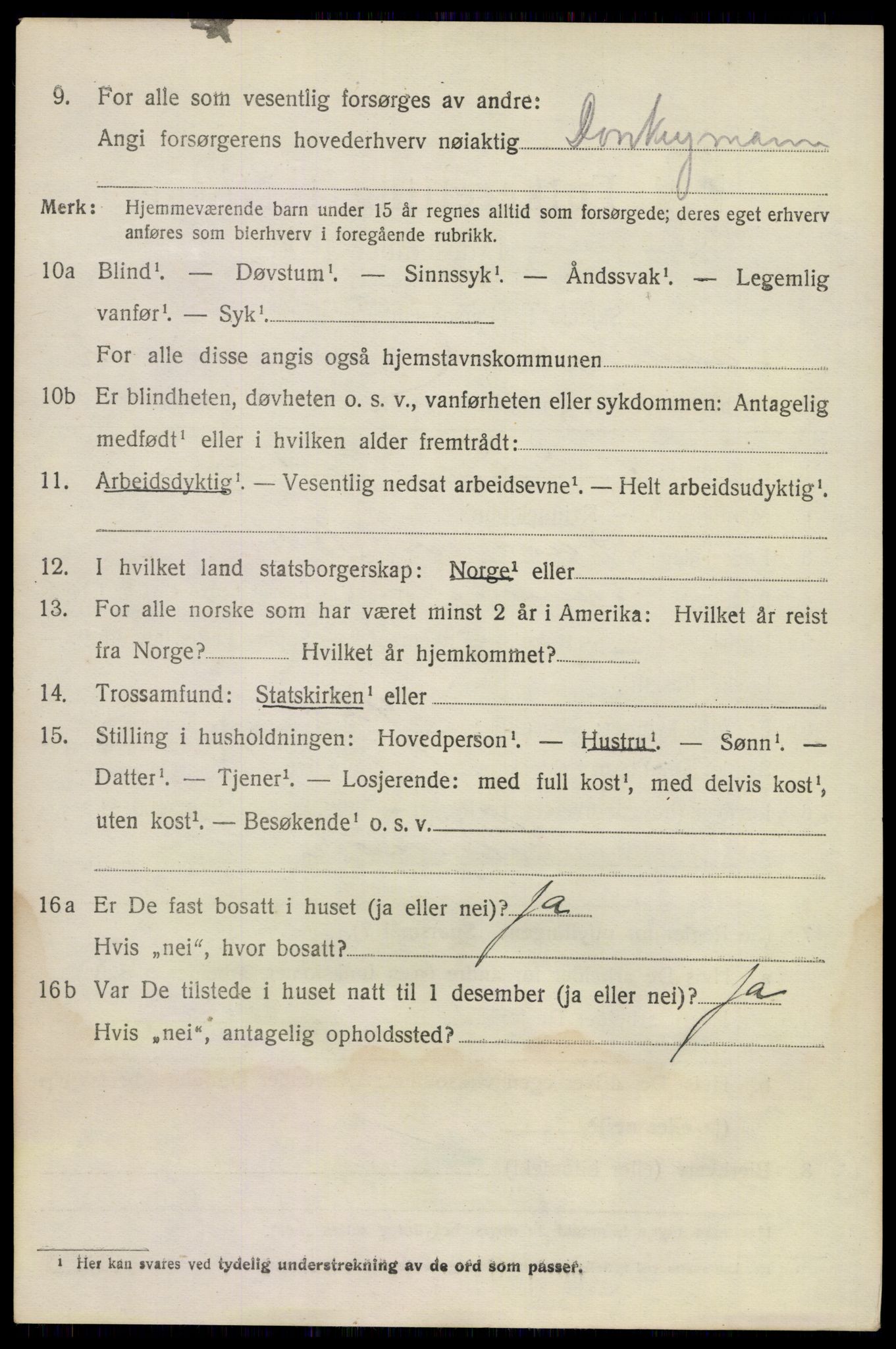 SAKO, 1920 census for Sandeherred, 1920, p. 5227