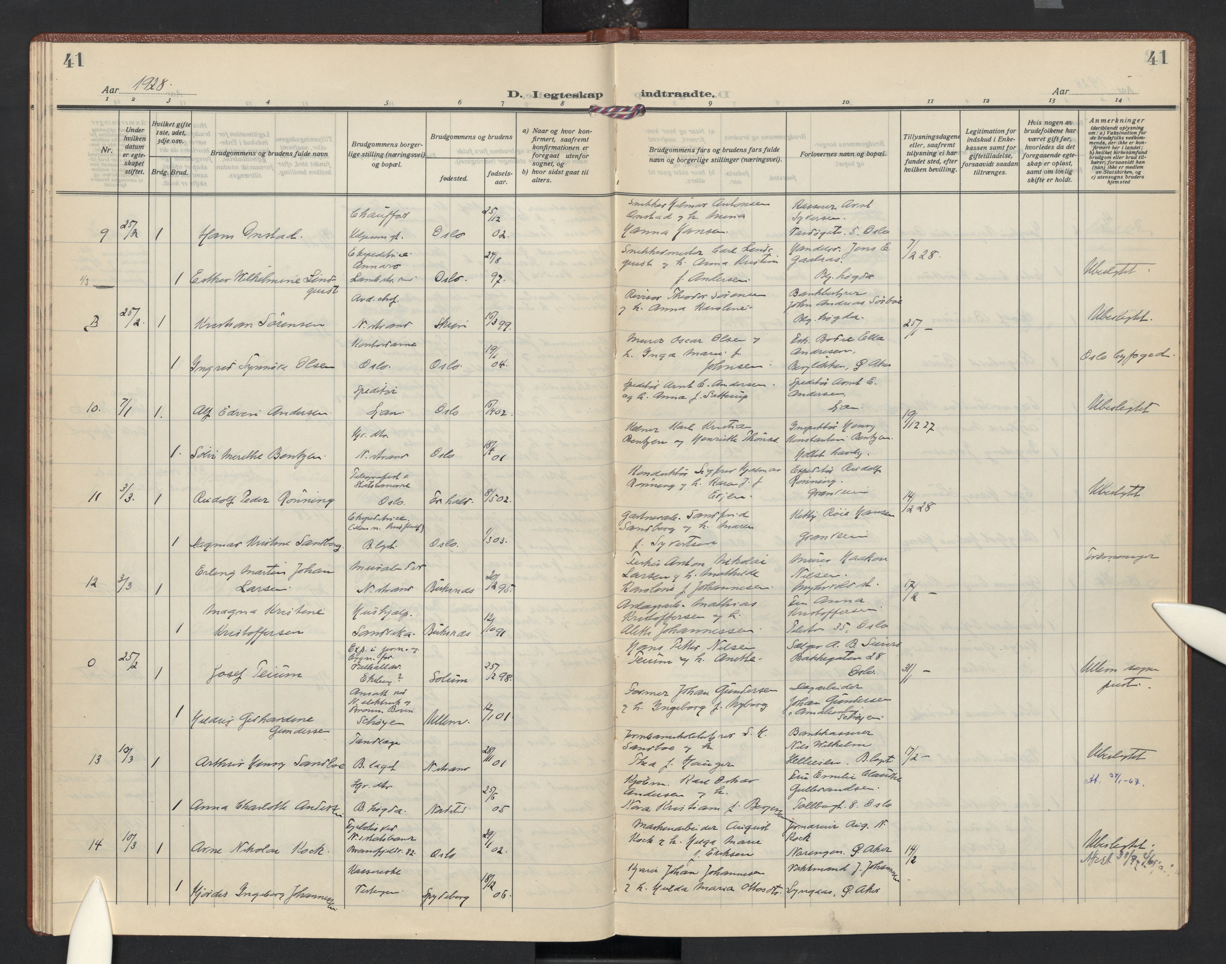 Nordstrand prestekontor Kirkebøker, AV/SAO-A-10362a/F/Fa/L0004: Parish register (official) no. 4, 1924-1930, p. 41