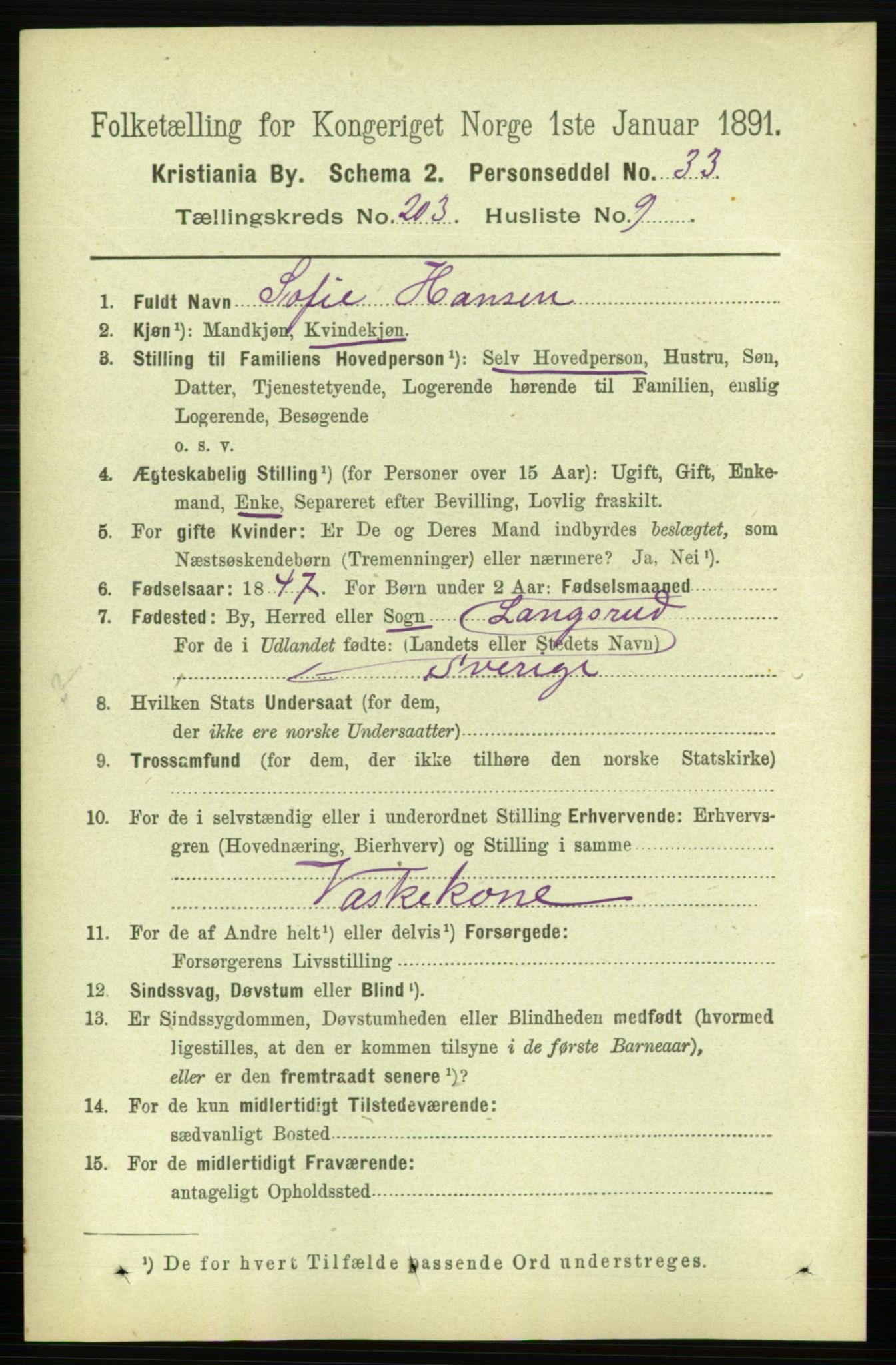 RA, 1891 census for 0301 Kristiania, 1891, p. 122227