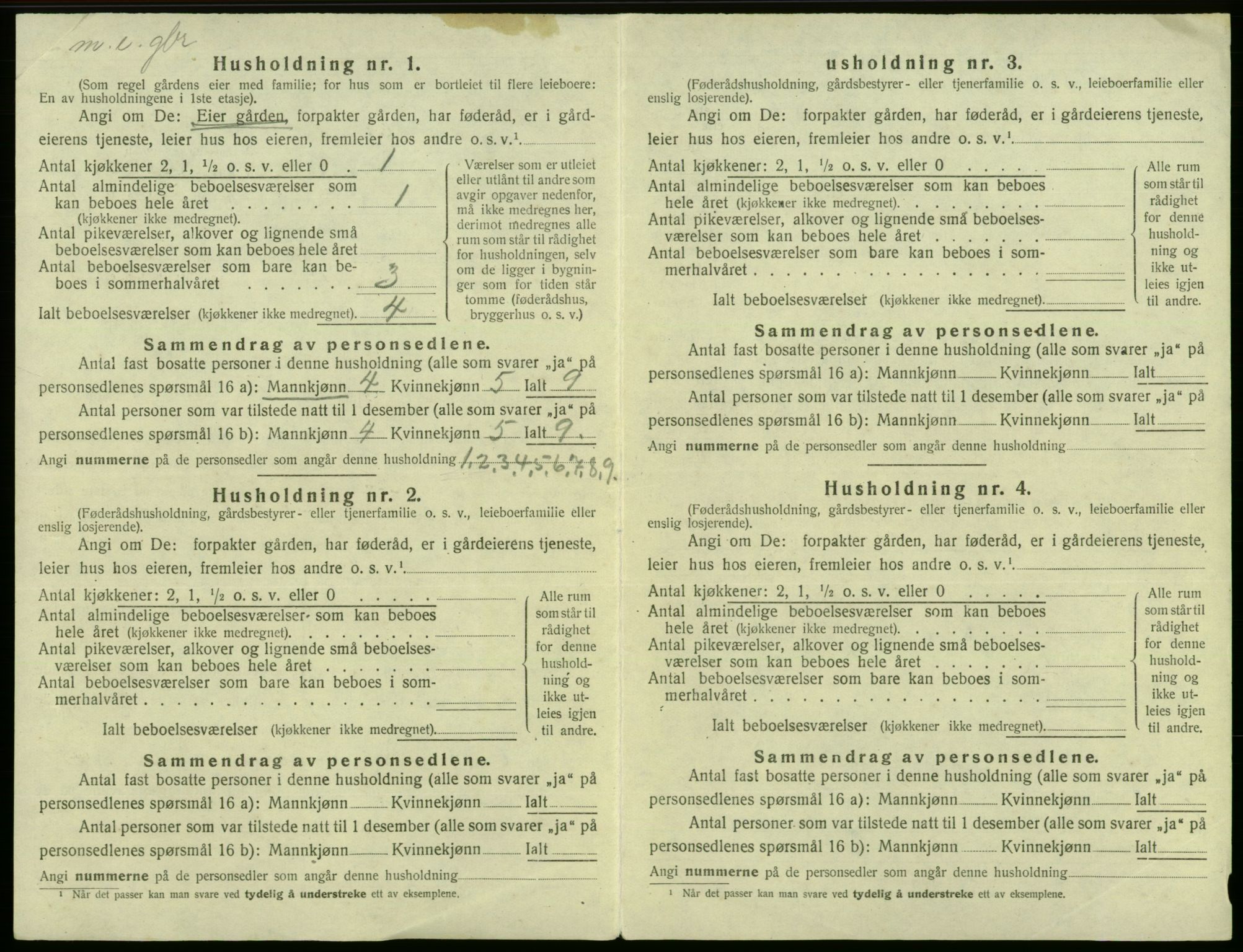 SAB, 1920 census for Fana, 1920, p. 289