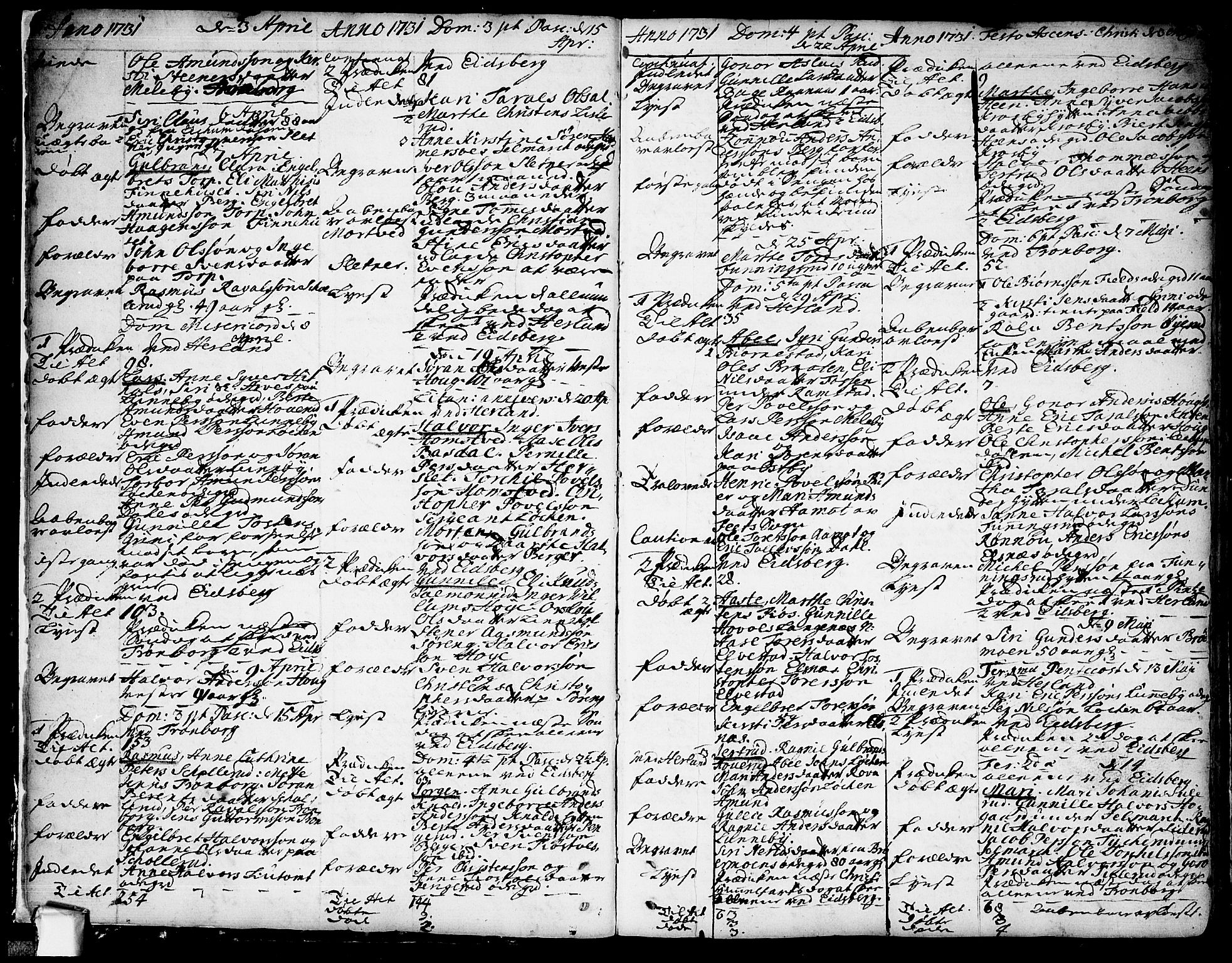 Eidsberg prestekontor Kirkebøker, AV/SAO-A-10905/F/Fa/L0002: Parish register (official) no. I 2, 1731-1741, p. 6-7