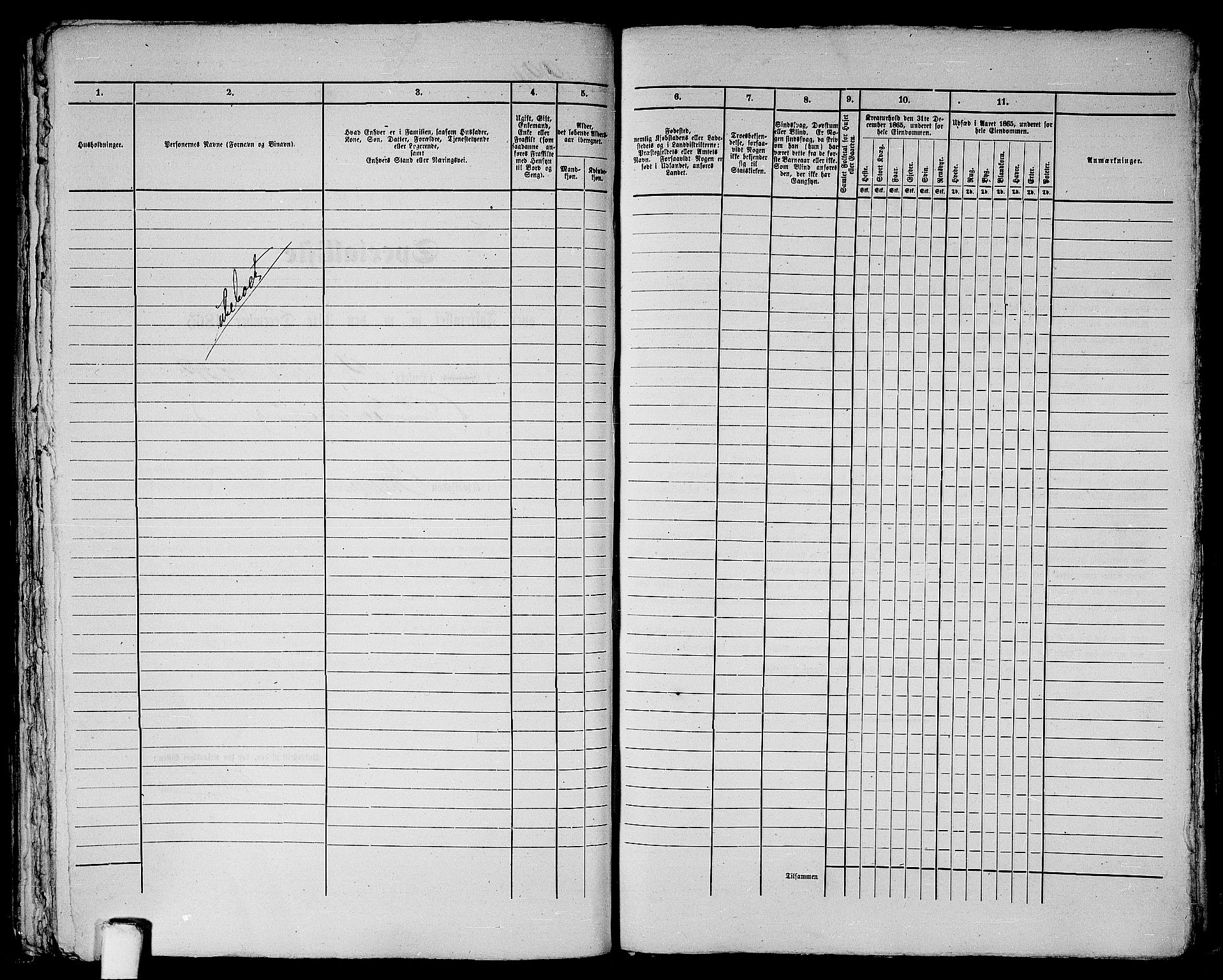 RA, 1865 census for Bergen, 1865, p. 487