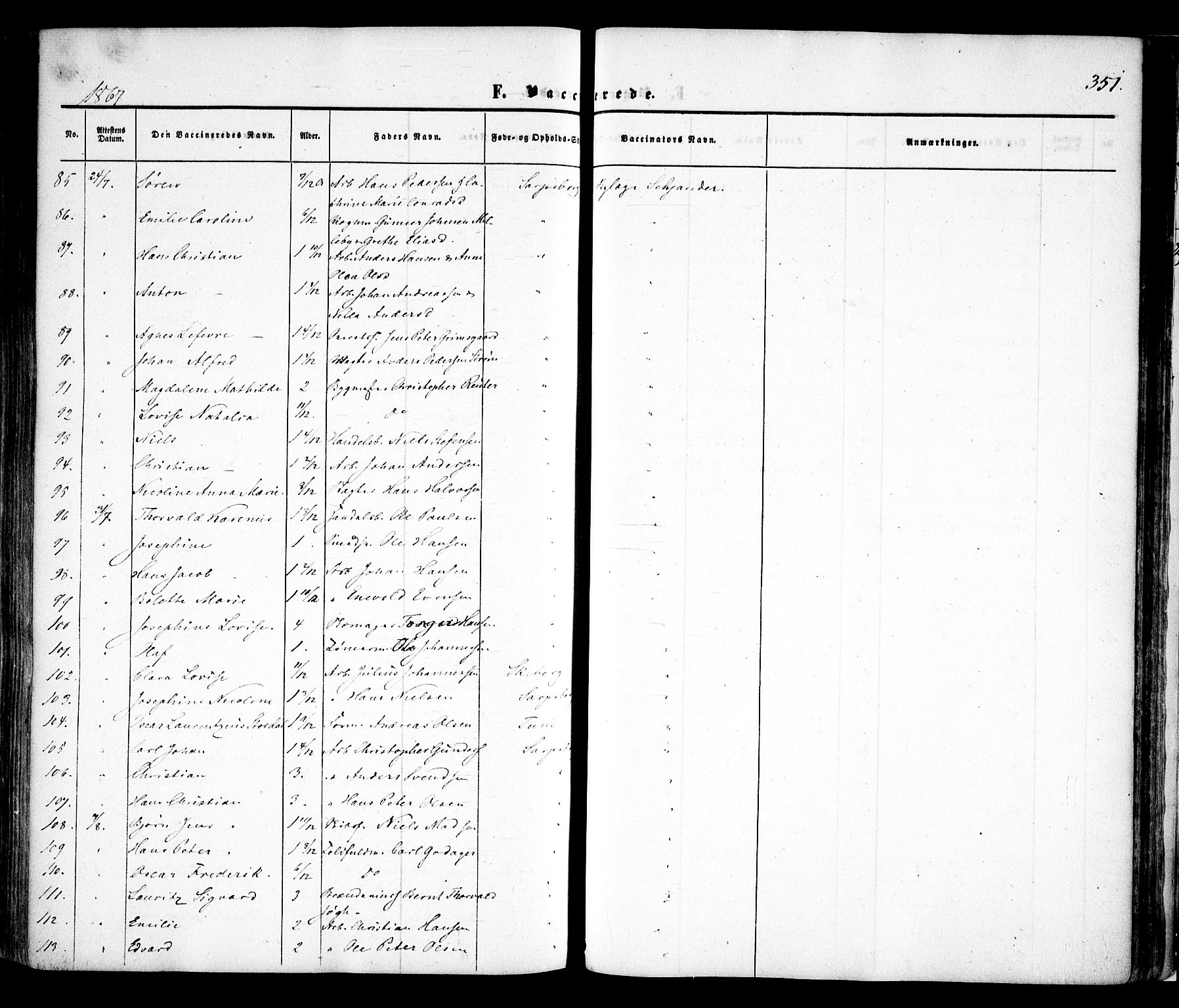 Sarpsborg prestekontor Kirkebøker, AV/SAO-A-2006/F/Fa/L0001: Parish register (official) no. 1, 1859-1868, p. 351