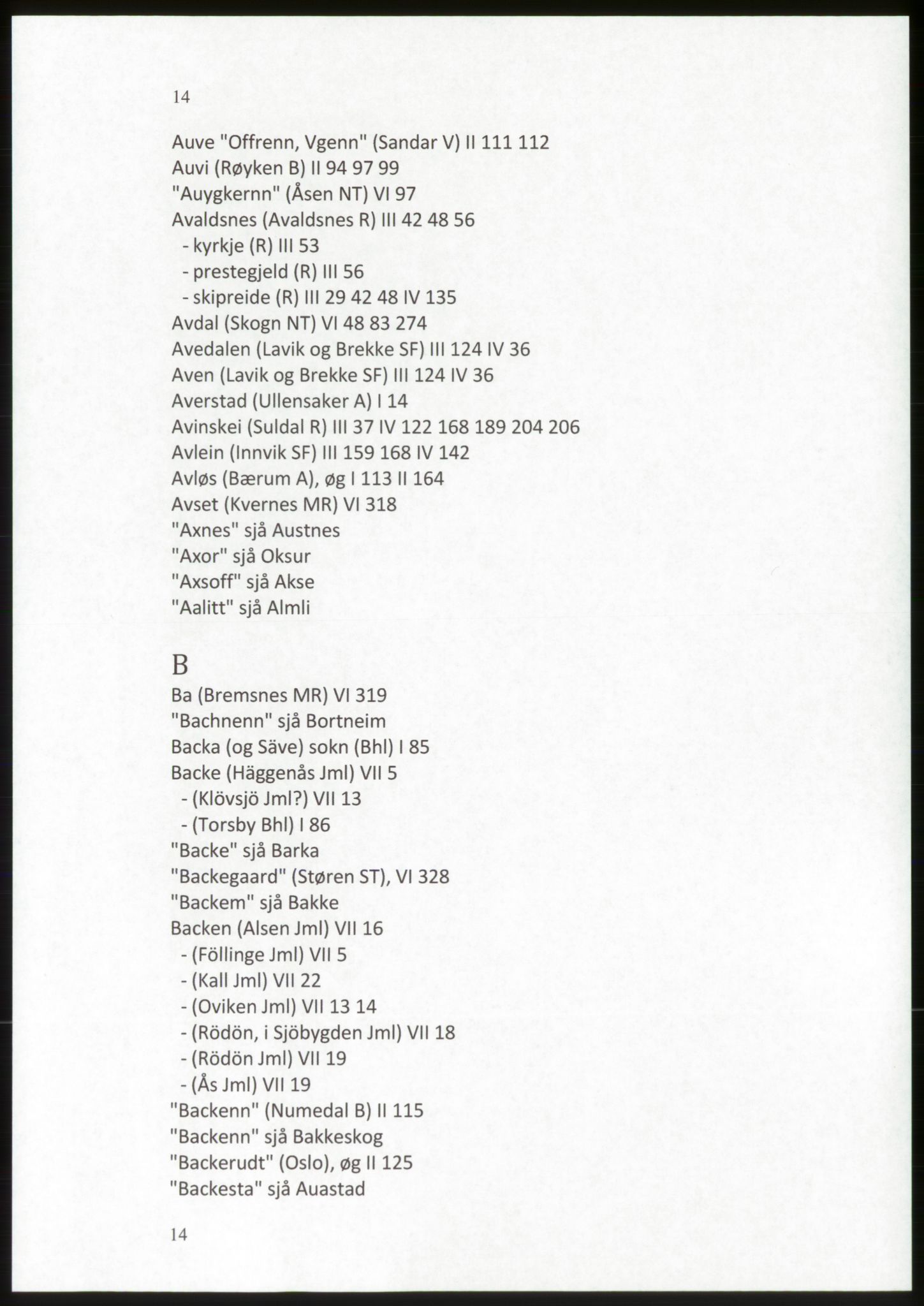 Publikasjoner utgitt av Arkivverket, PUBL/PUBL-001/C/0009: Stedsnavnregister, 1548-1567, p. 14