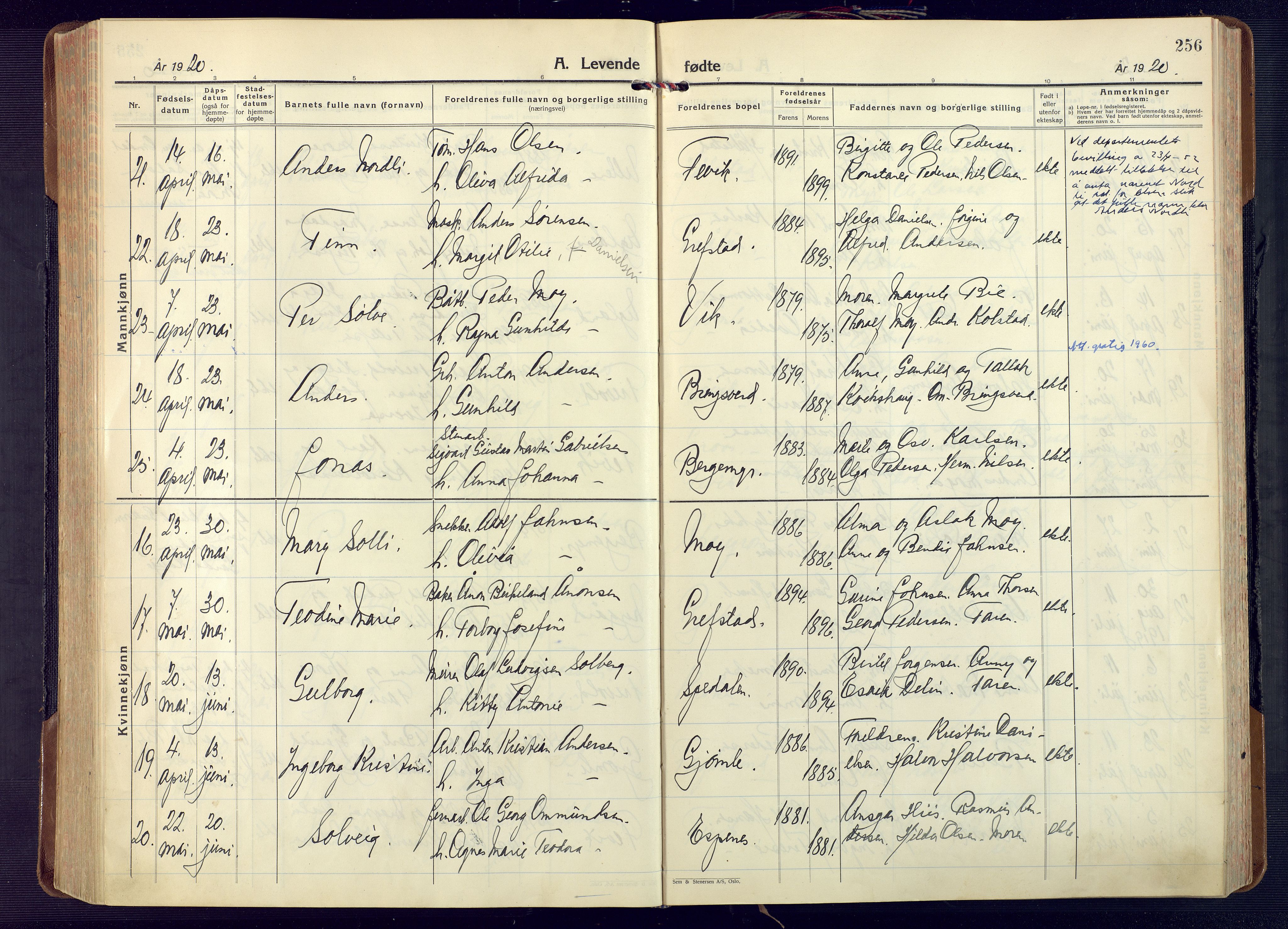 Fjære sokneprestkontor, AV/SAK-1111-0011/F/Fa/L0004: Parish register (official) no. A 4, 1902-1925, p. 256