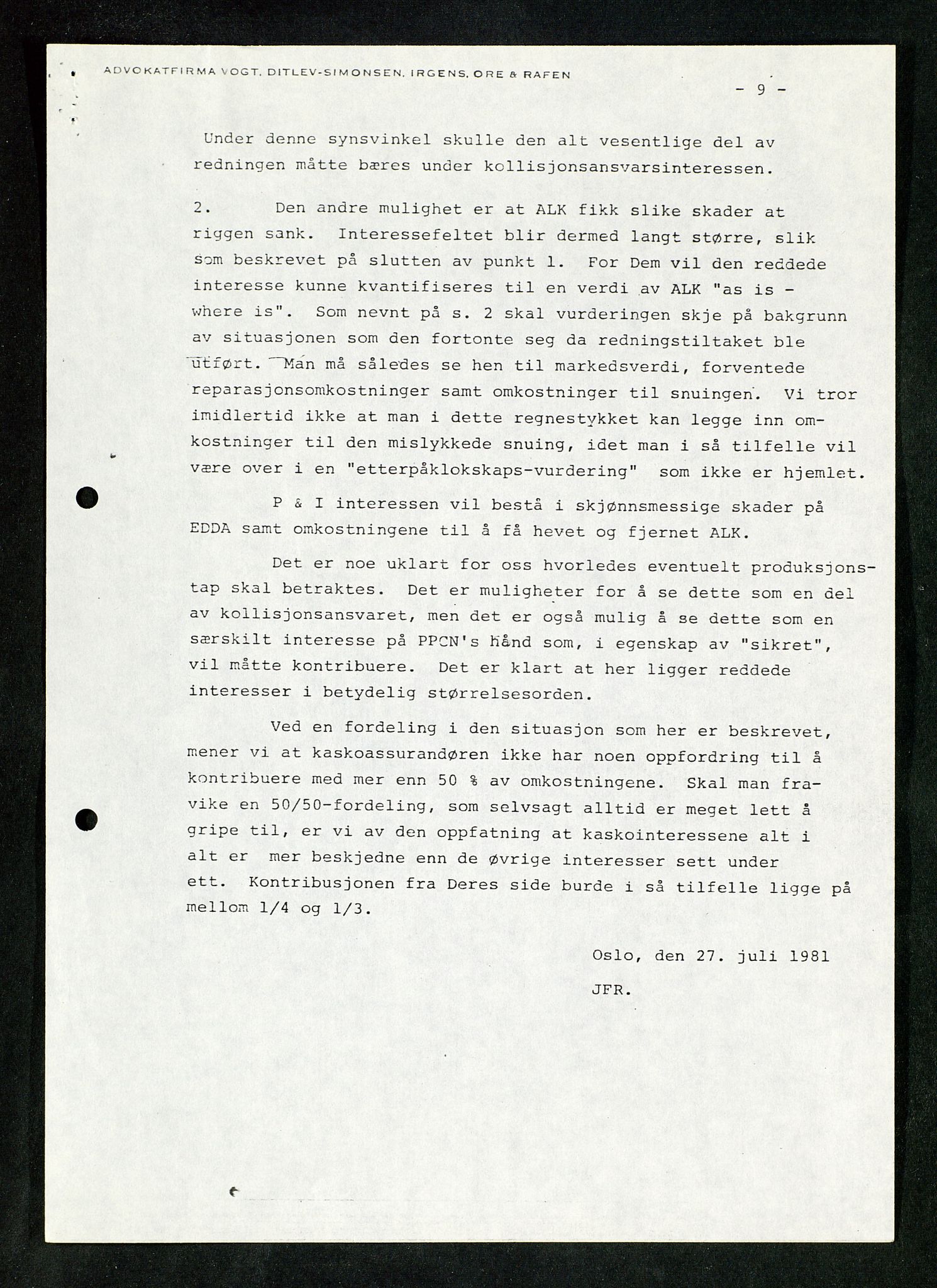 Pa 1503 - Stavanger Drilling AS, AV/SAST-A-101906/Da/L0017: Alexander L. Kielland - Saks- og korrespondansearkiv, 1981-1984, p. 142