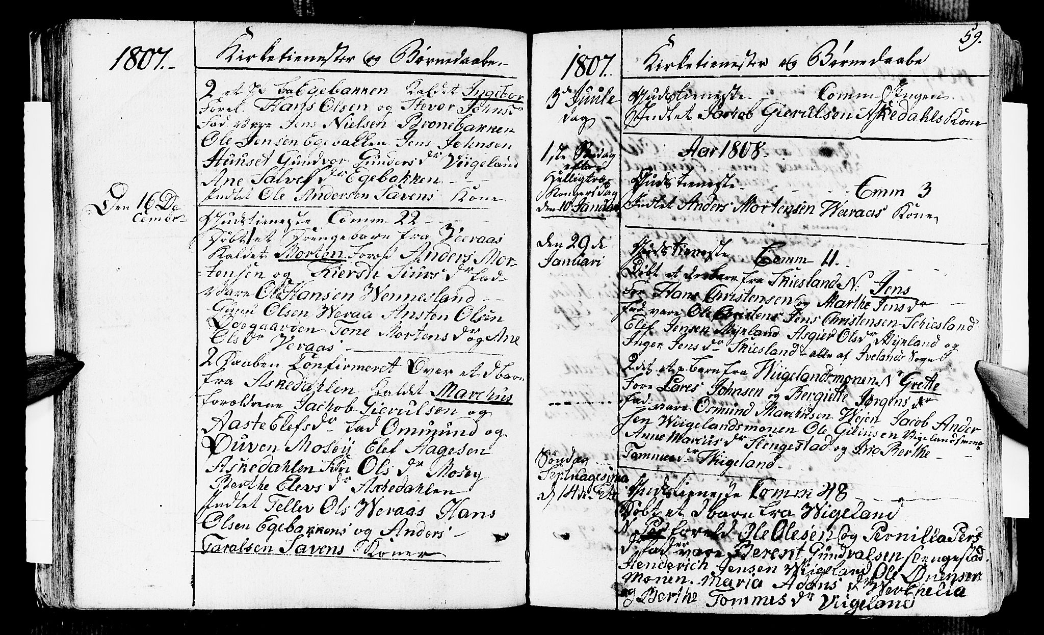 Vennesla sokneprestkontor, AV/SAK-1111-0045/Fa/Fab/L0002: Parish register (official) no. A 2, 1794-1834, p. 59