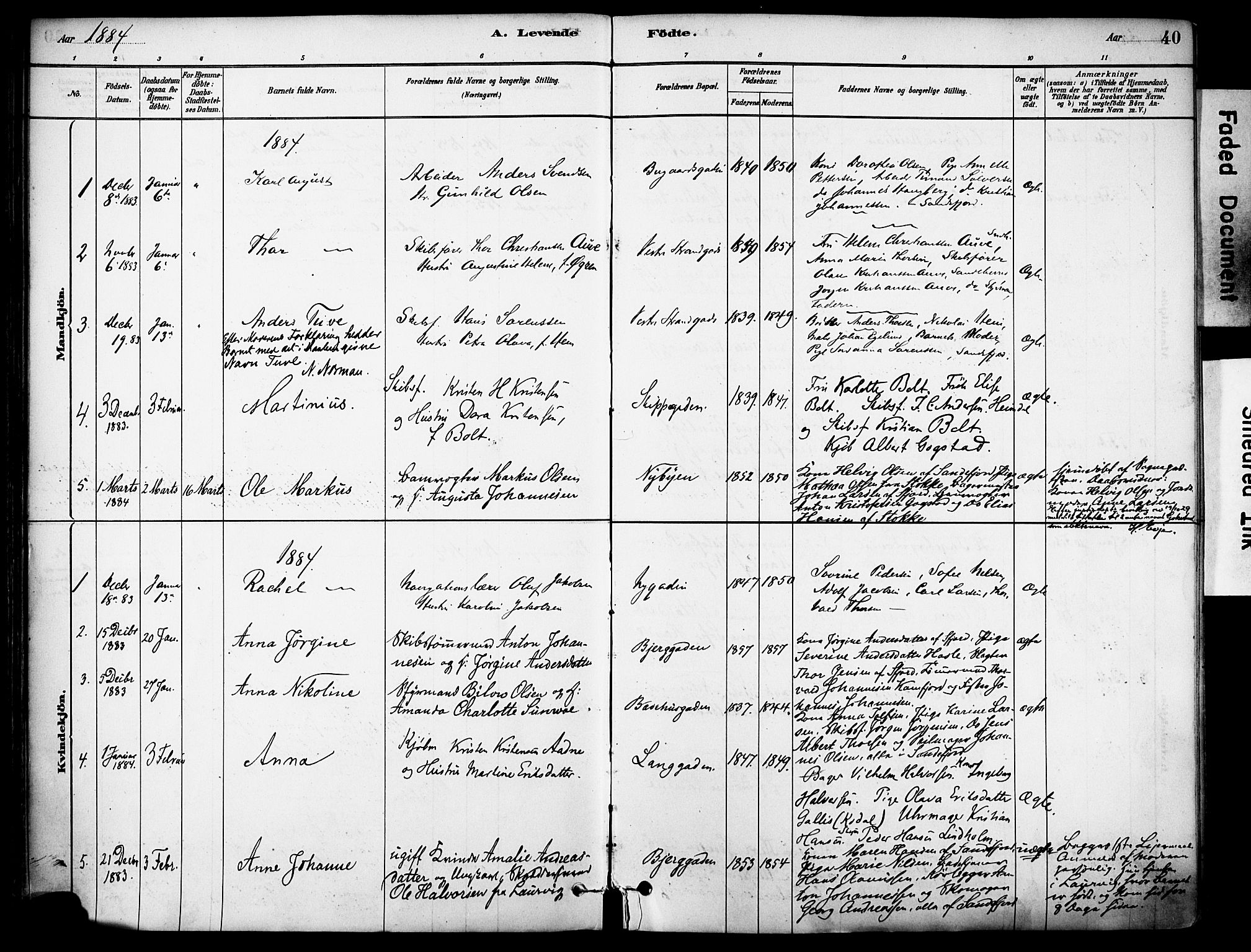 Sandefjord kirkebøker, AV/SAKO-A-315/F/Fa/L0002: Parish register (official) no. 2, 1880-1894, p. 40