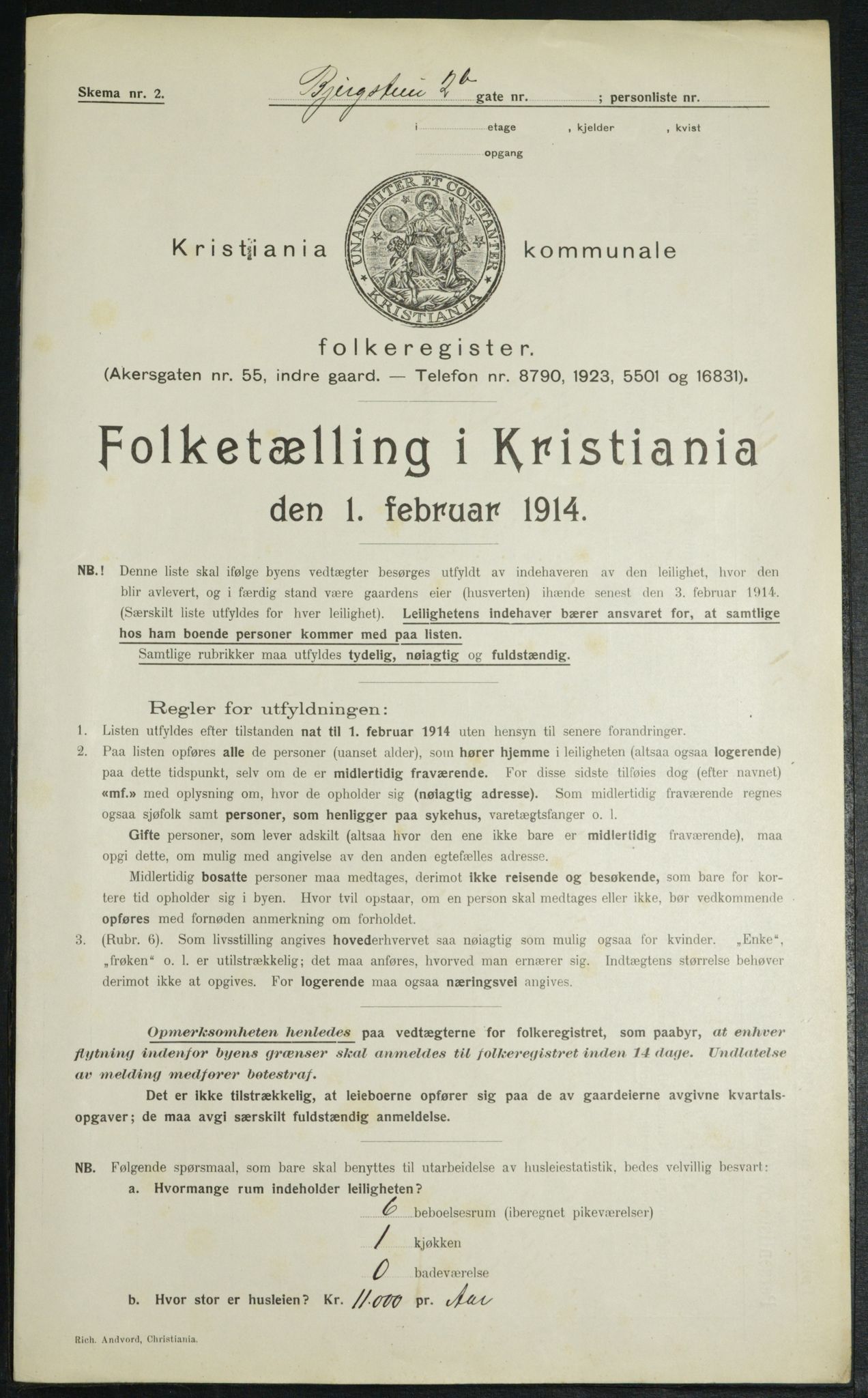 OBA, Municipal Census 1914 for Kristiania, 1914, p. 4328