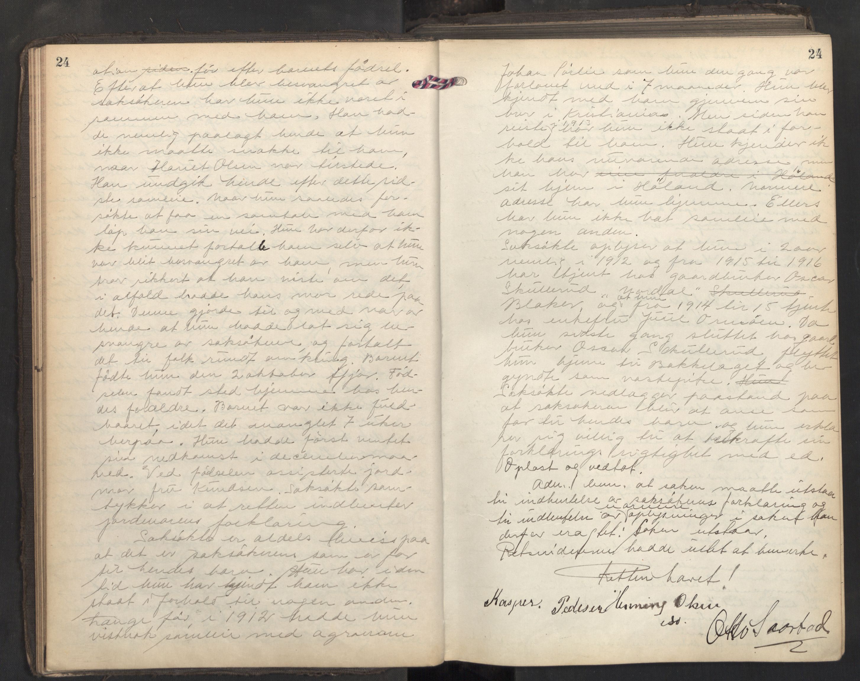 Aker sorenskriveri, AV/SAO-A-10895/F/Fc/Fcb/L0082: Ekstrarettsprotokoll, 1918-1920, p. 23b-24a