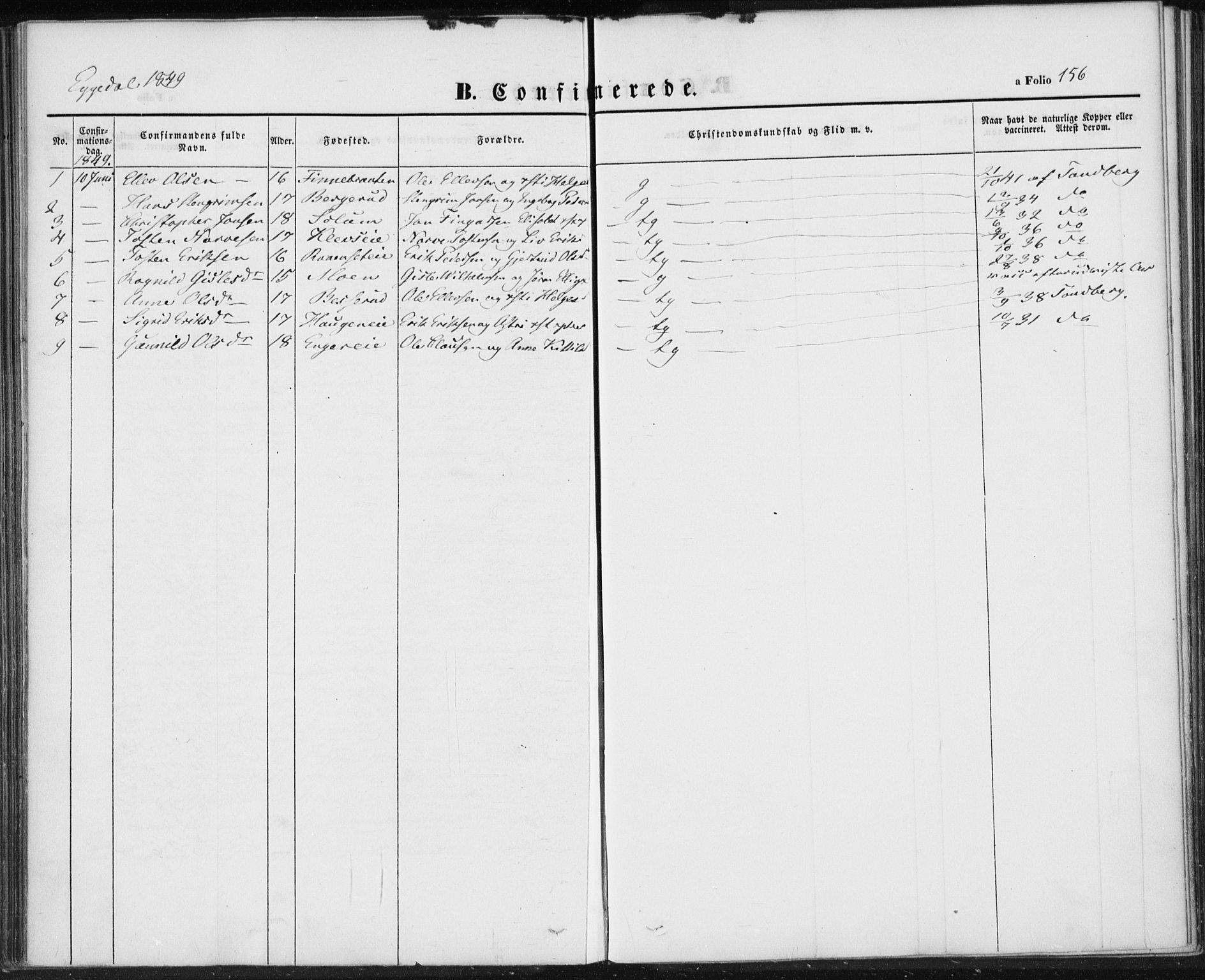 Sigdal kirkebøker, AV/SAKO-A-245/F/Fa/L0007: Parish register (official) no. I 7, 1844-1849, p. 156