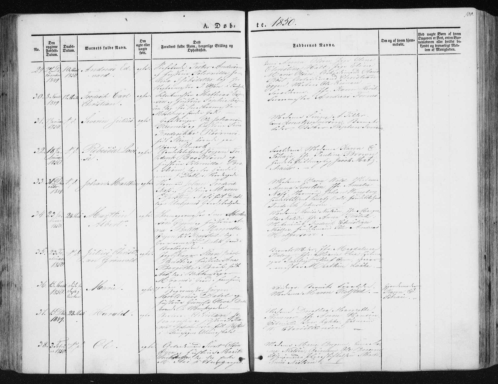 Ministerialprotokoller, klokkerbøker og fødselsregistre - Sør-Trøndelag, AV/SAT-A-1456/602/L0110: Parish register (official) no. 602A08, 1840-1854, p. 100