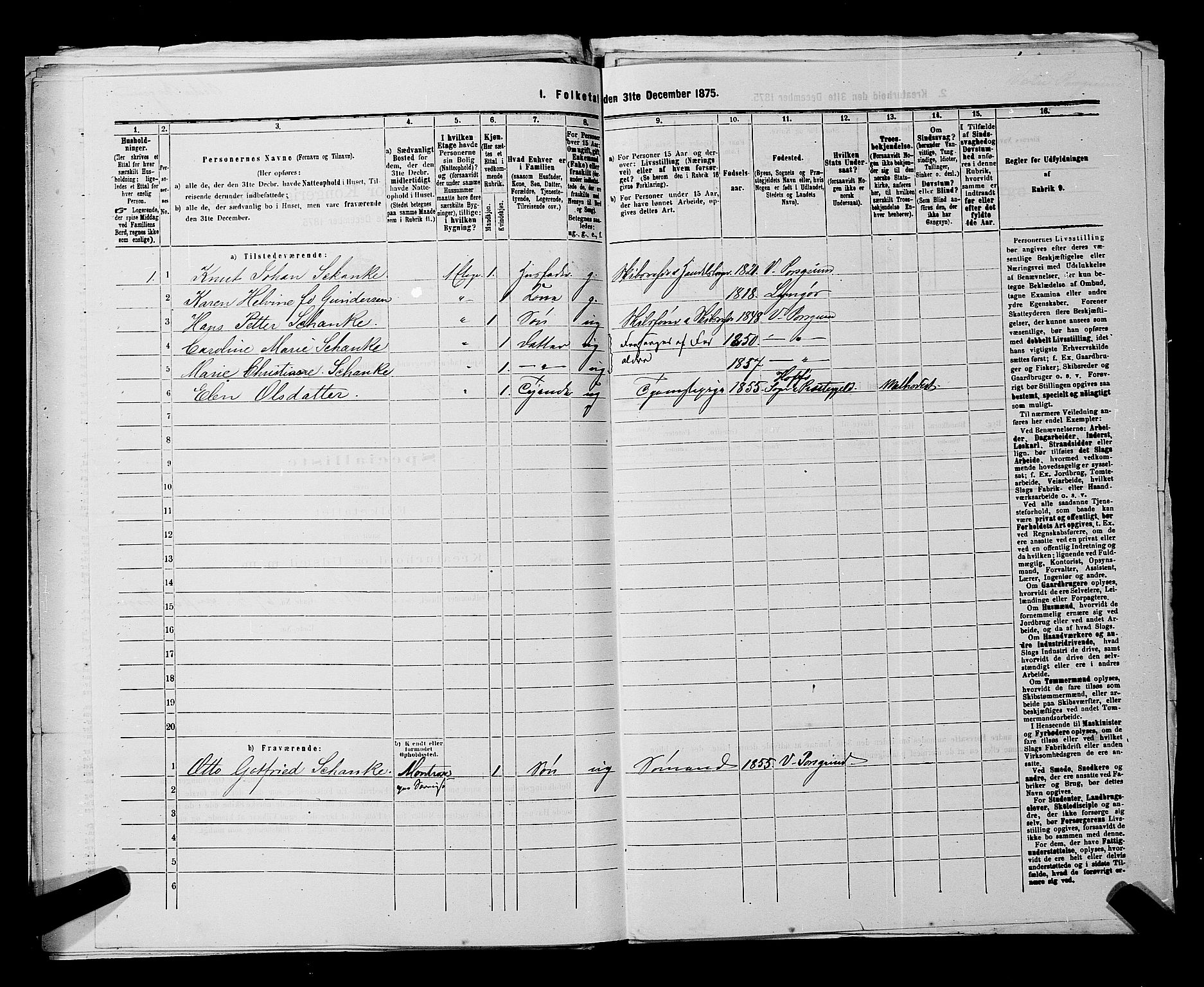 SAKO, 1875 census for 0805P Porsgrunn, 1875, p. 933