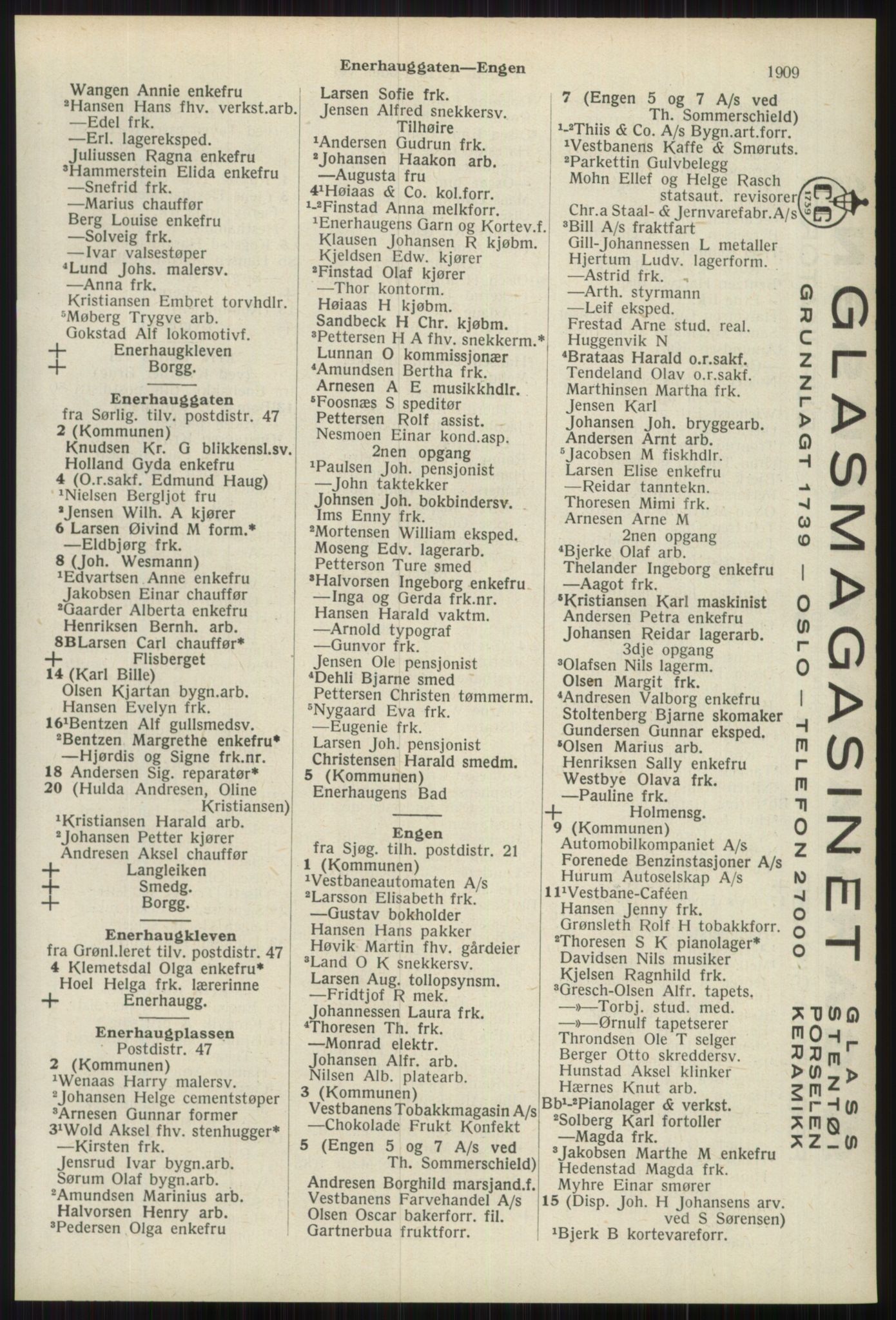 Kristiania/Oslo adressebok, PUBL/-, 1939, p. 1909