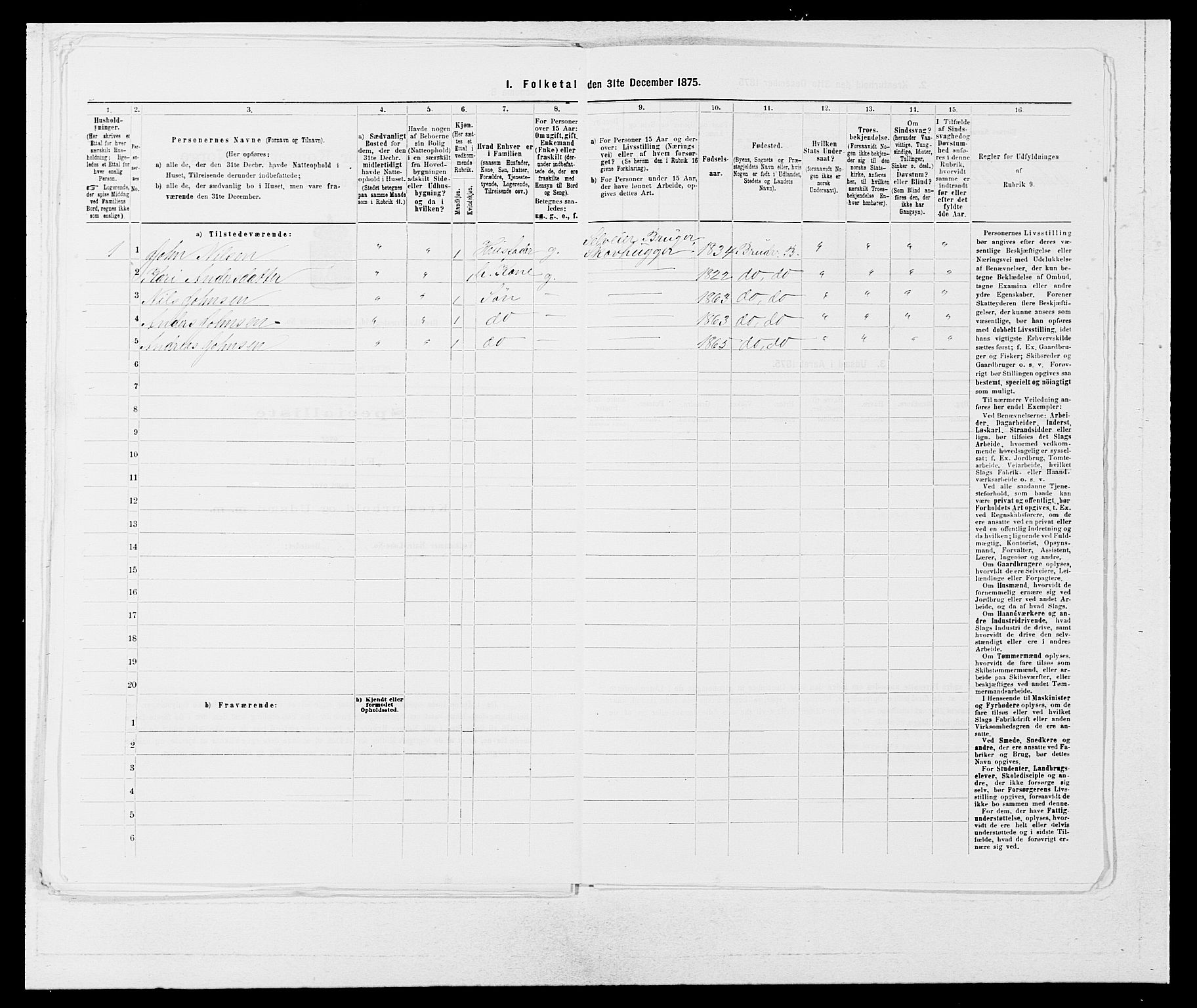 SAB, 1875 census for 1251P Bruvik, 1875, p. 484