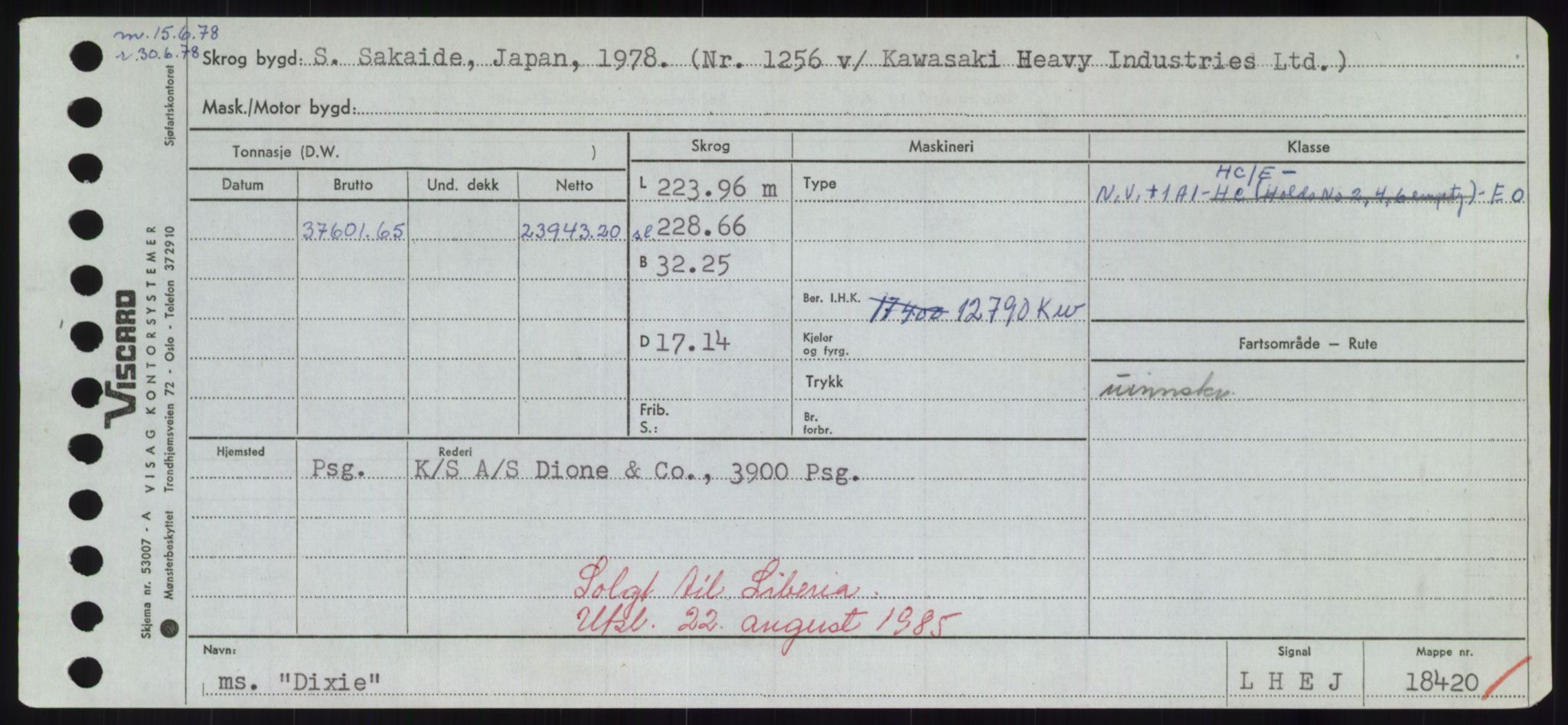 Sjøfartsdirektoratet med forløpere, Skipsmålingen, AV/RA-S-1627/H/Hd/L0008: Fartøy, C-D, p. 527