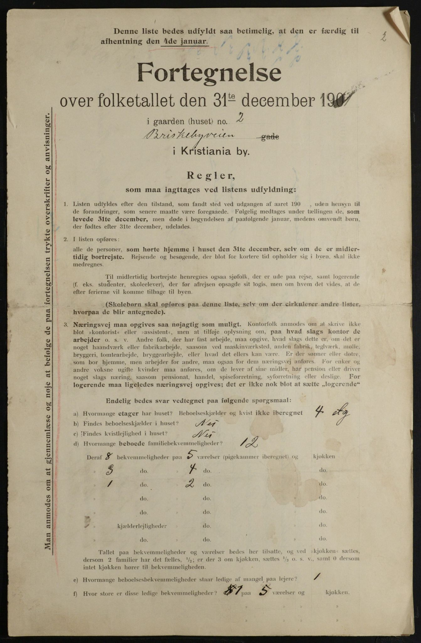 OBA, Municipal Census 1901 for Kristiania, 1901, p. 1523