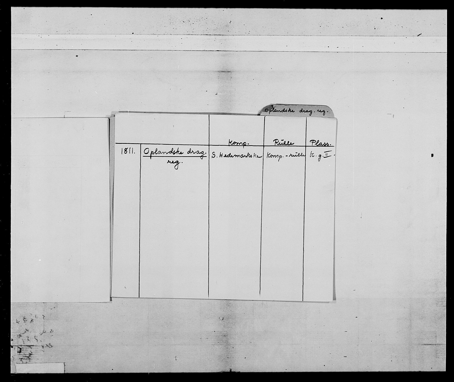 Generalitets- og kommissariatskollegiet, Det kongelige norske kommissariatskollegium, AV/RA-EA-5420/E/Eh/L0018: Opplandske dragonregiment, 1810-1811, p. 3