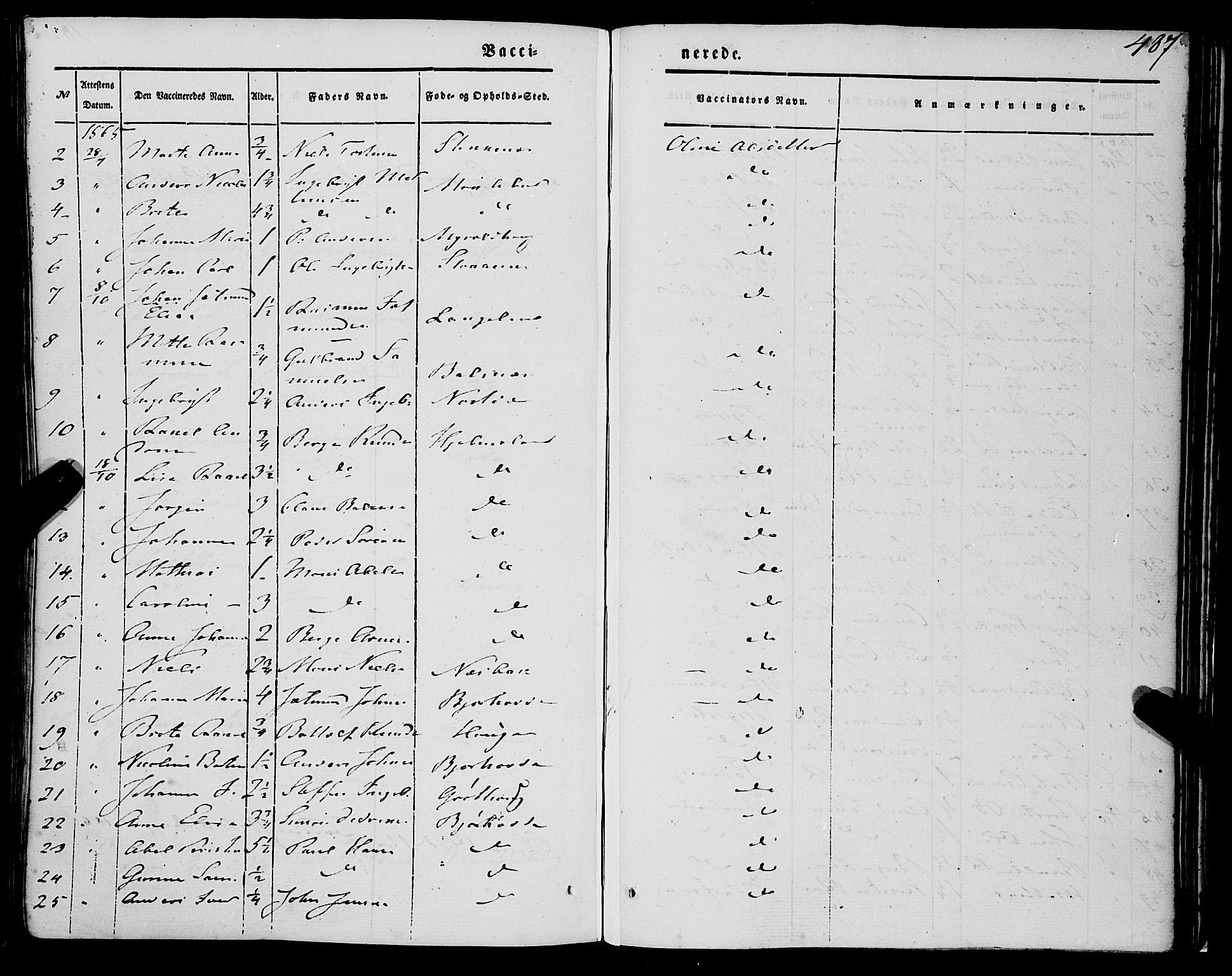 Eid sokneprestembete, AV/SAB-A-82301/H/Haa/Haaa/L0007: Parish register (official) no. A 7, 1844-1858, p. 487