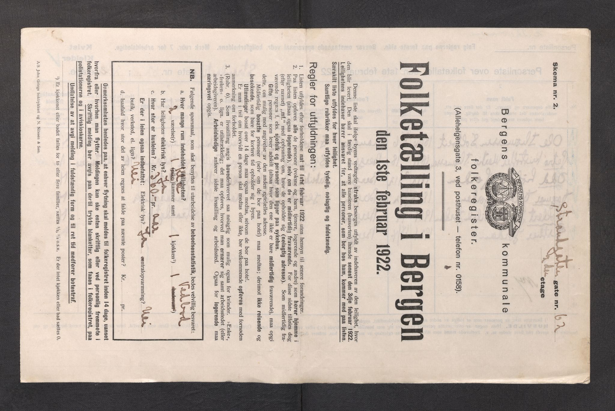 SAB, Municipal Census 1922 for Bergen, 1922, p. 39761