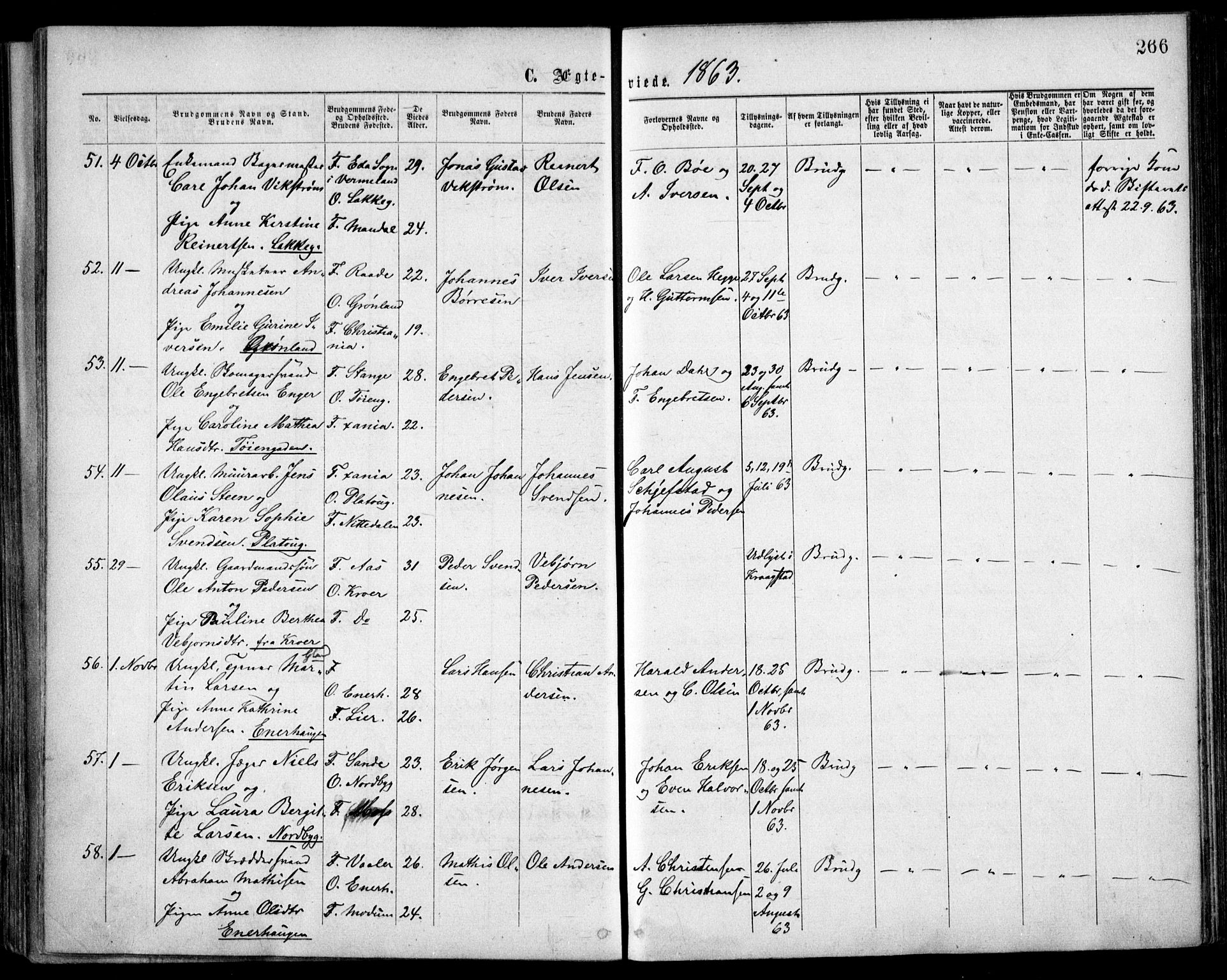 Grønland prestekontor Kirkebøker, AV/SAO-A-10848/F/Fa/L0003: Parish register (official) no. 3, 1862-1868, p. 266