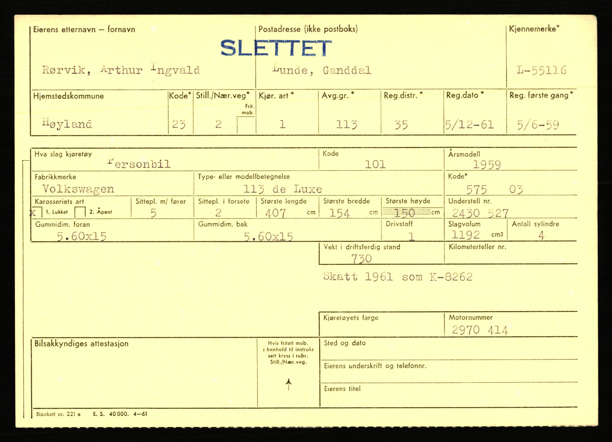 Stavanger trafikkstasjon, AV/SAST-A-101942/0/F/L0054: L-54200 - L-55699, 1930-1971, p. 1889