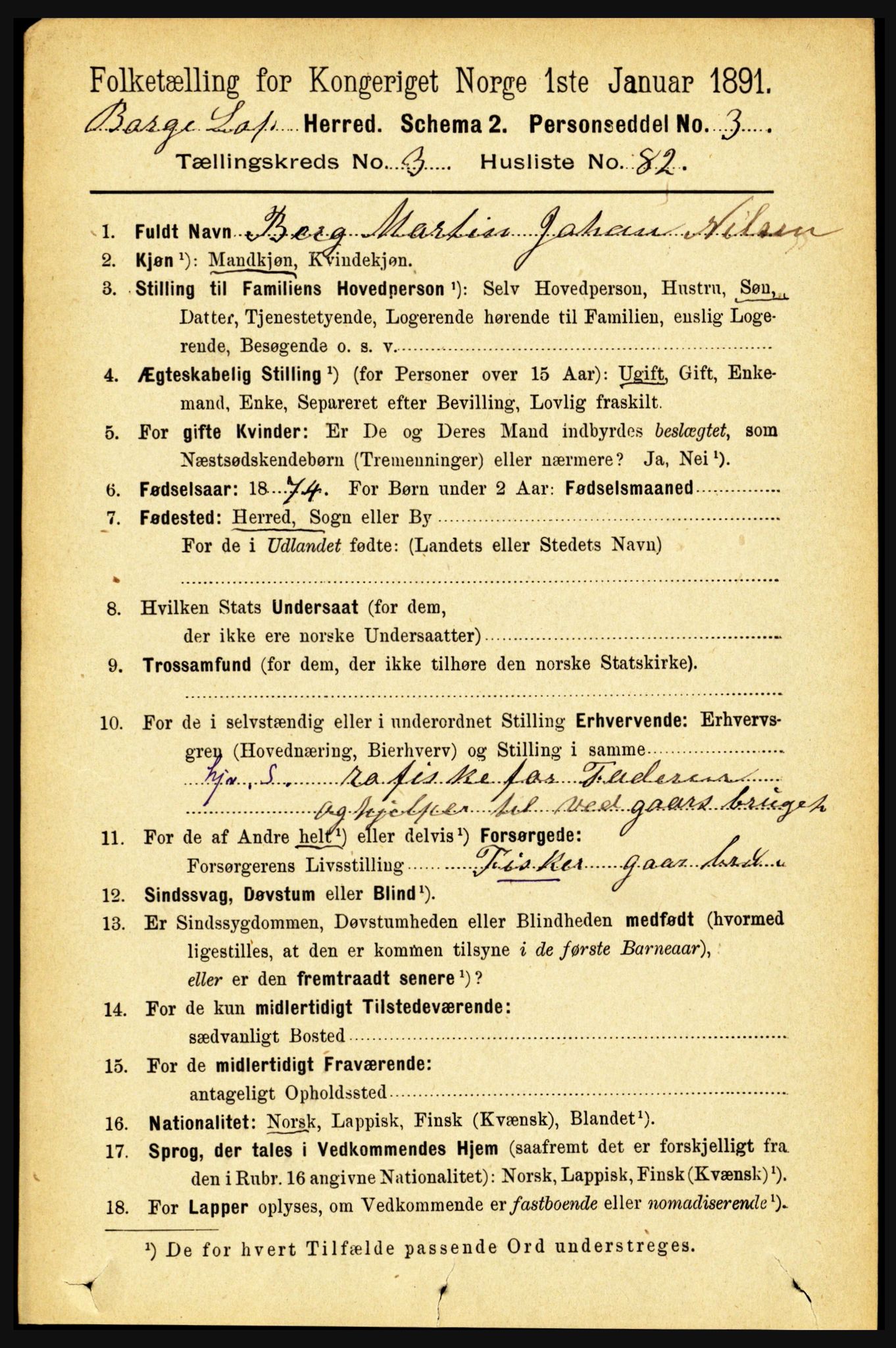 RA, 1891 census for 1862 Borge, 1891, p. 2024