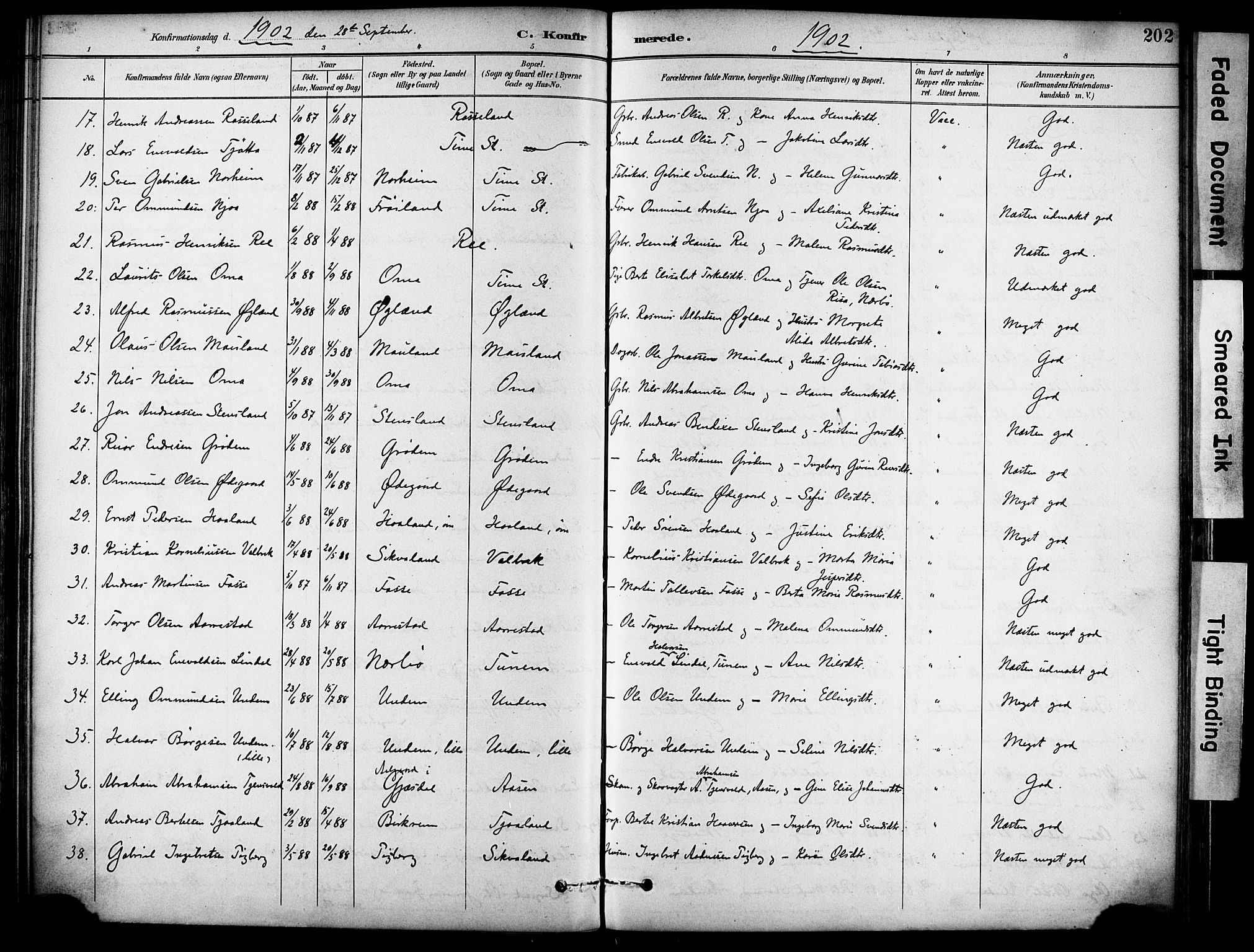 Lye sokneprestkontor, AV/SAST-A-101794/001/30BA/L0011: Parish register (official) no. A 9, 1893-1903, p. 202