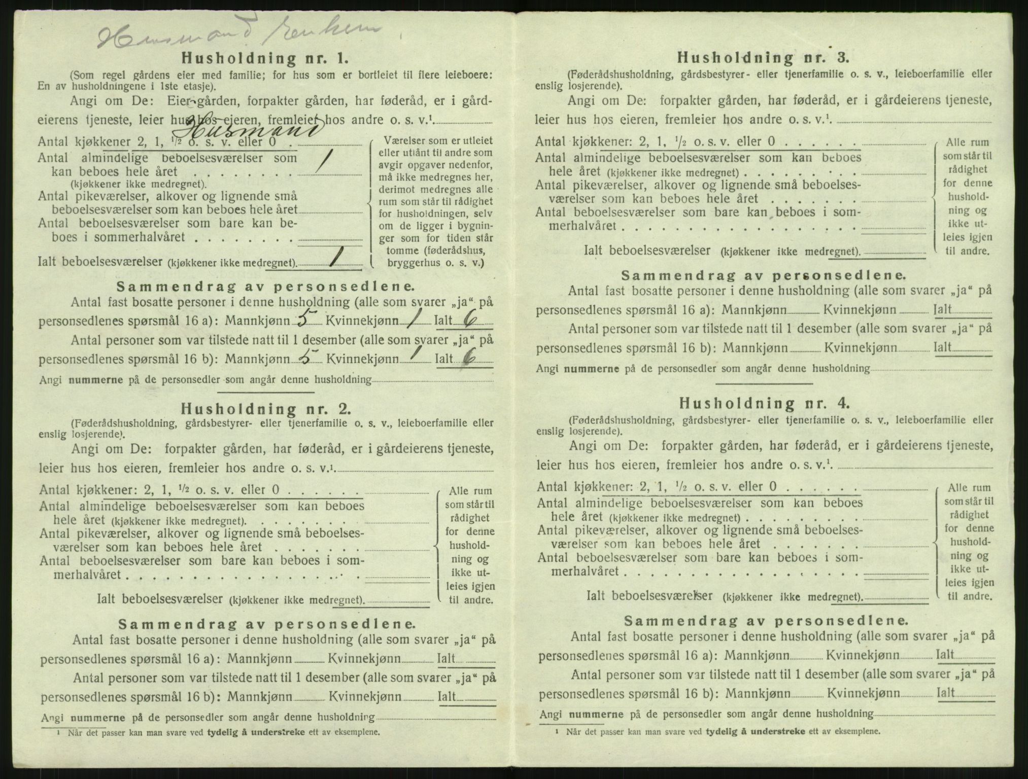 SAT, 1920 census for Borge, 1920, p. 1286