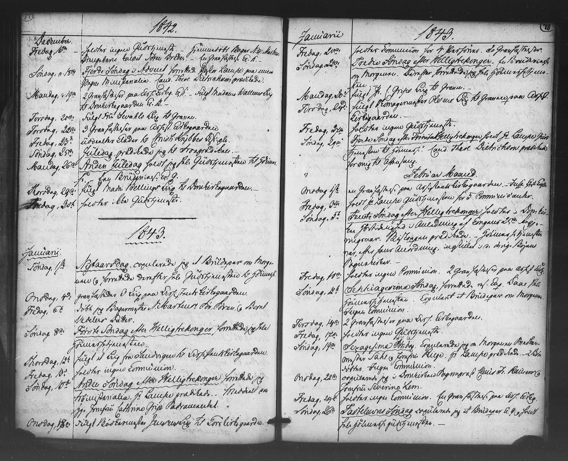 Korskirken sokneprestembete, AV/SAB-A-76101/H/Haa/L0066: Curate's parish register no. A 1, 1826-1843, p. 78