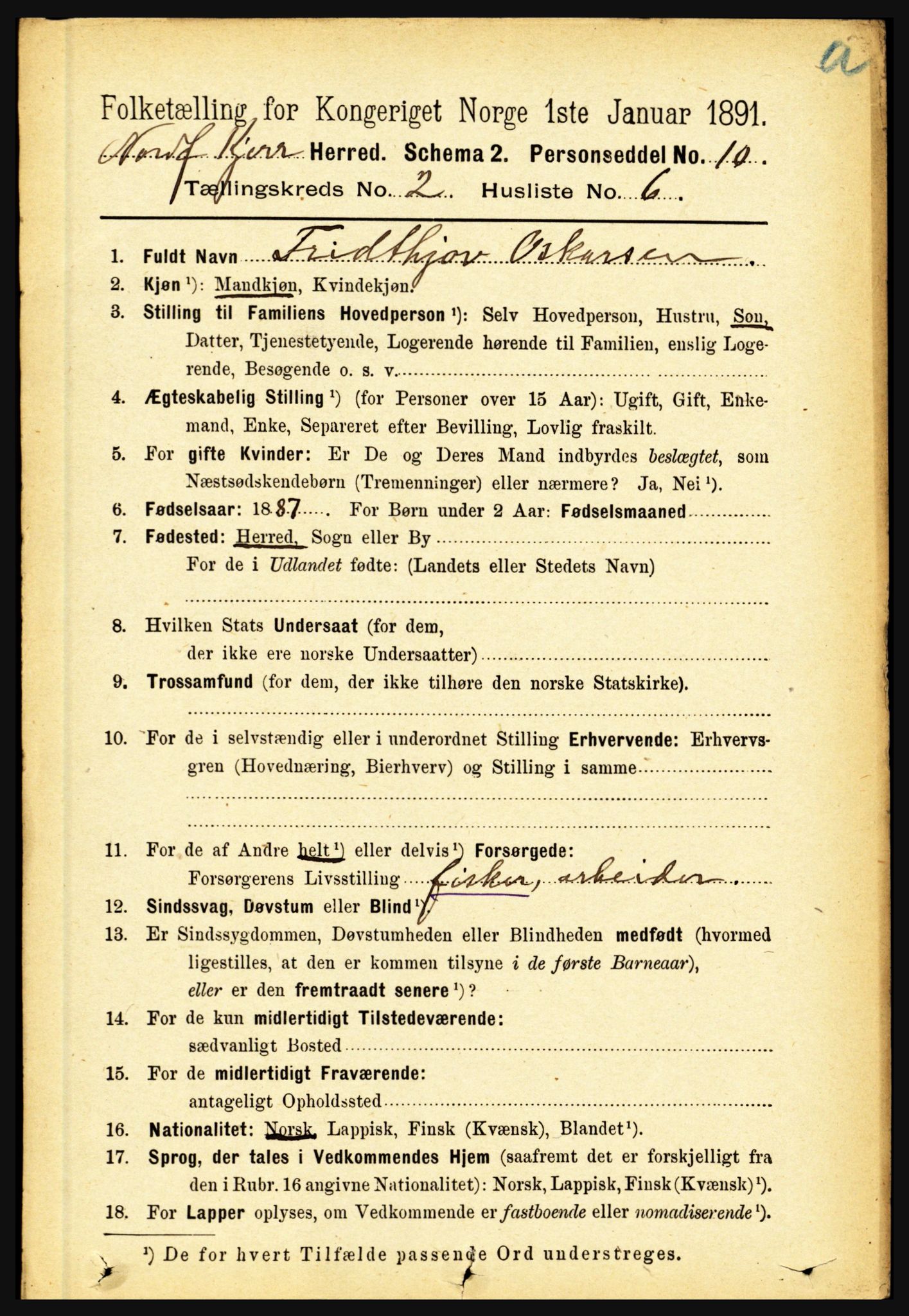 RA, 1891 census for 1846 Nordfold-Kjerringøy, 1891, p. 469