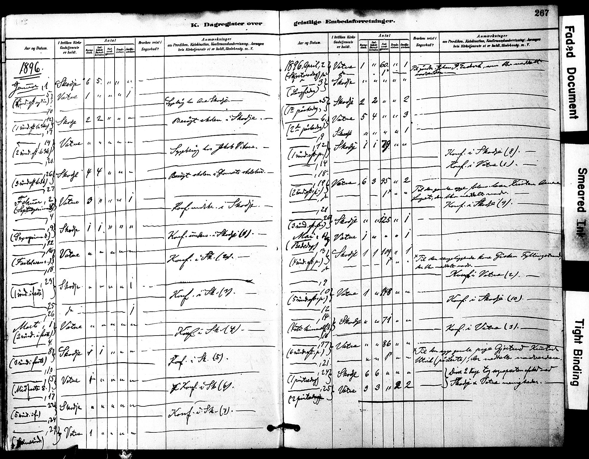 Ministerialprotokoller, klokkerbøker og fødselsregistre - Møre og Romsdal, SAT/A-1454/525/L0374: Parish register (official) no. 525A04, 1880-1899, p. 267
