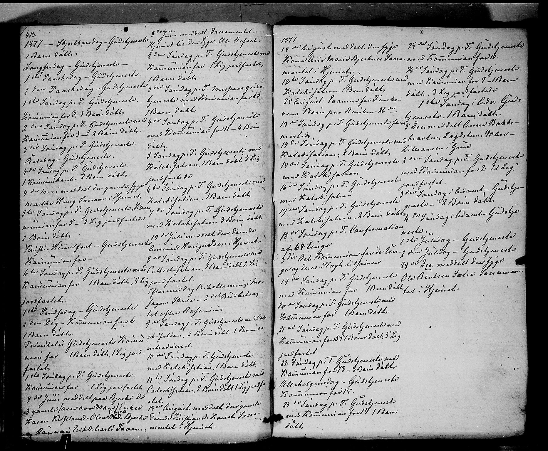 Hof prestekontor, SAH/PREST-038/H/Ha/Haa/L0009: Parish register (official) no. 9, 1862-1877, p. 414