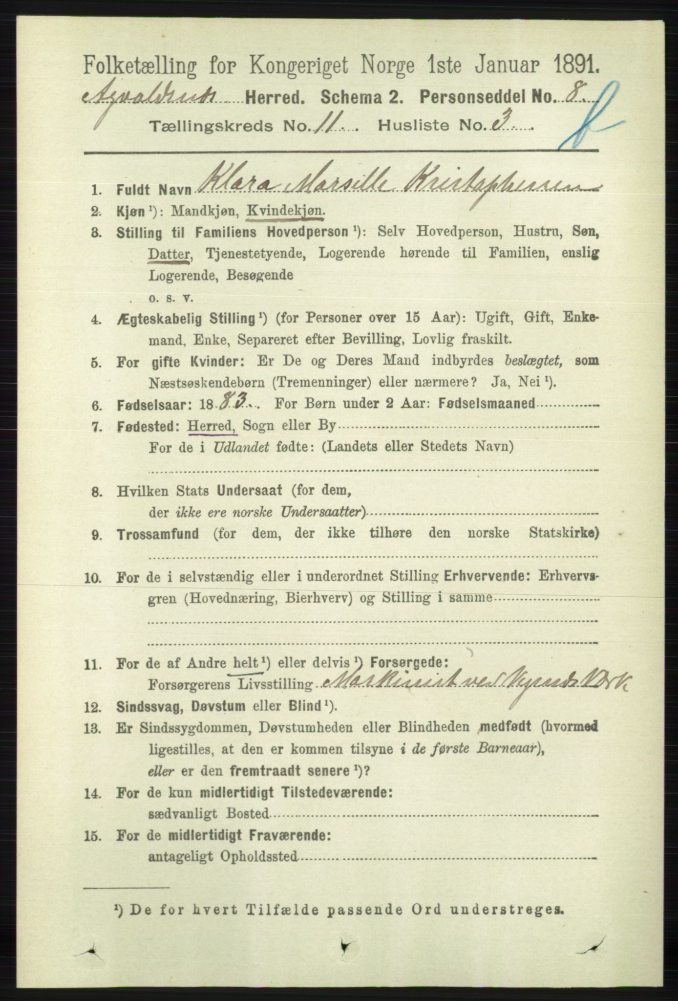 RA, 1891 census for 1147 Avaldsnes, 1891, p. 6251