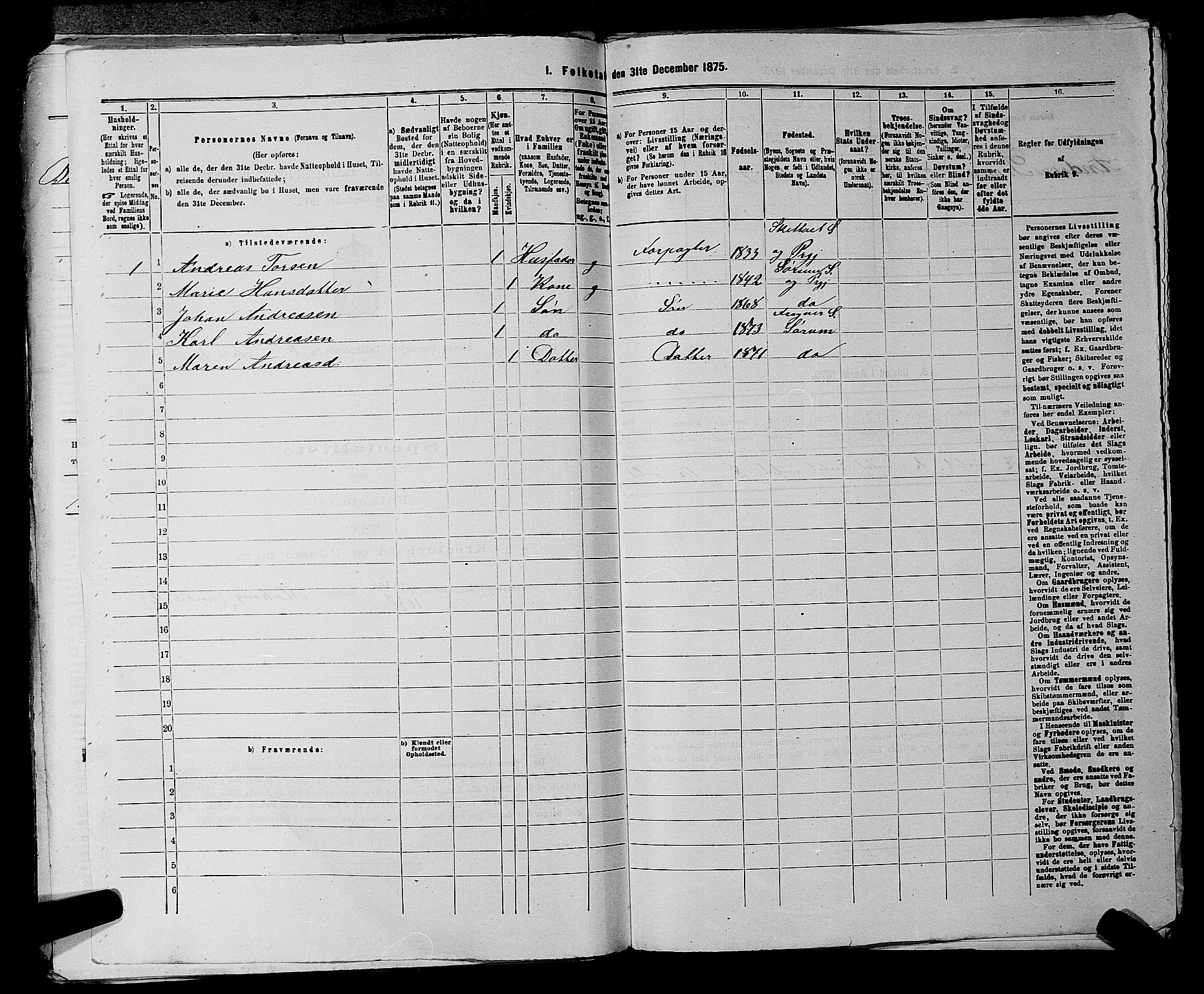RA, 1875 census for 0226P Sørum, 1875, p. 932