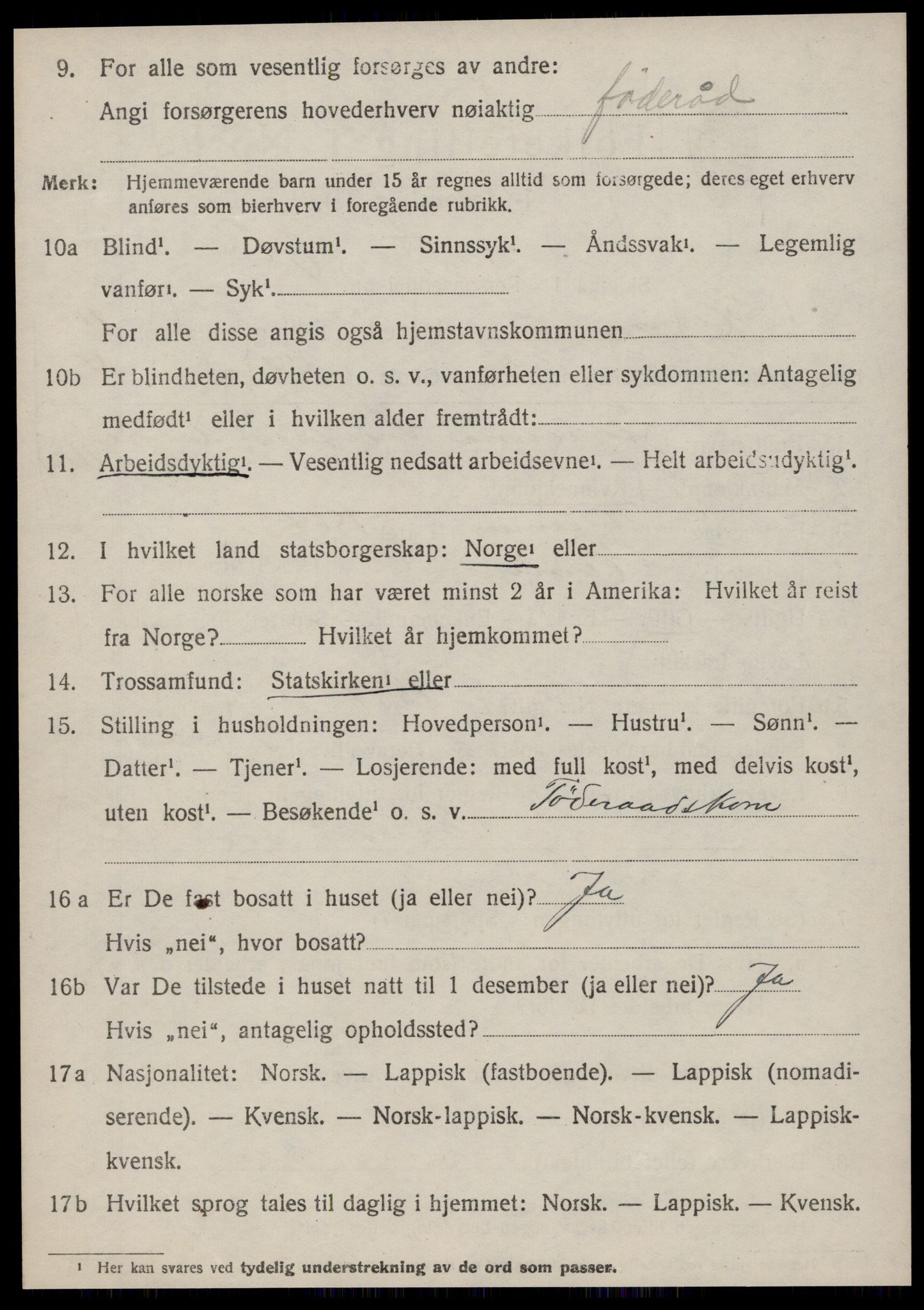 SAT, 1920 census for Hemne, 1920, p. 6561