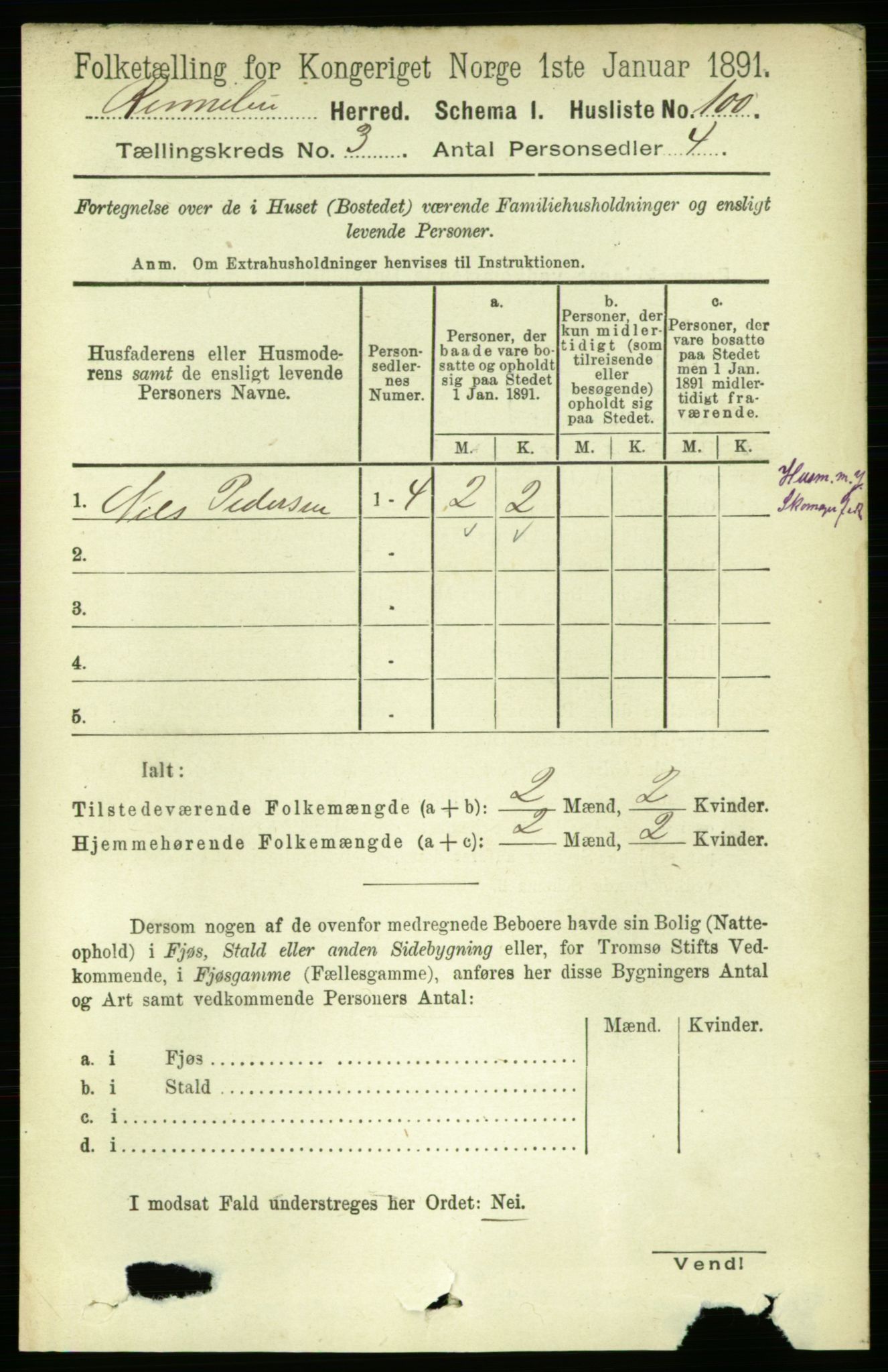 RA, 1891 census for 1635 Rennebu, 1891, p. 1385