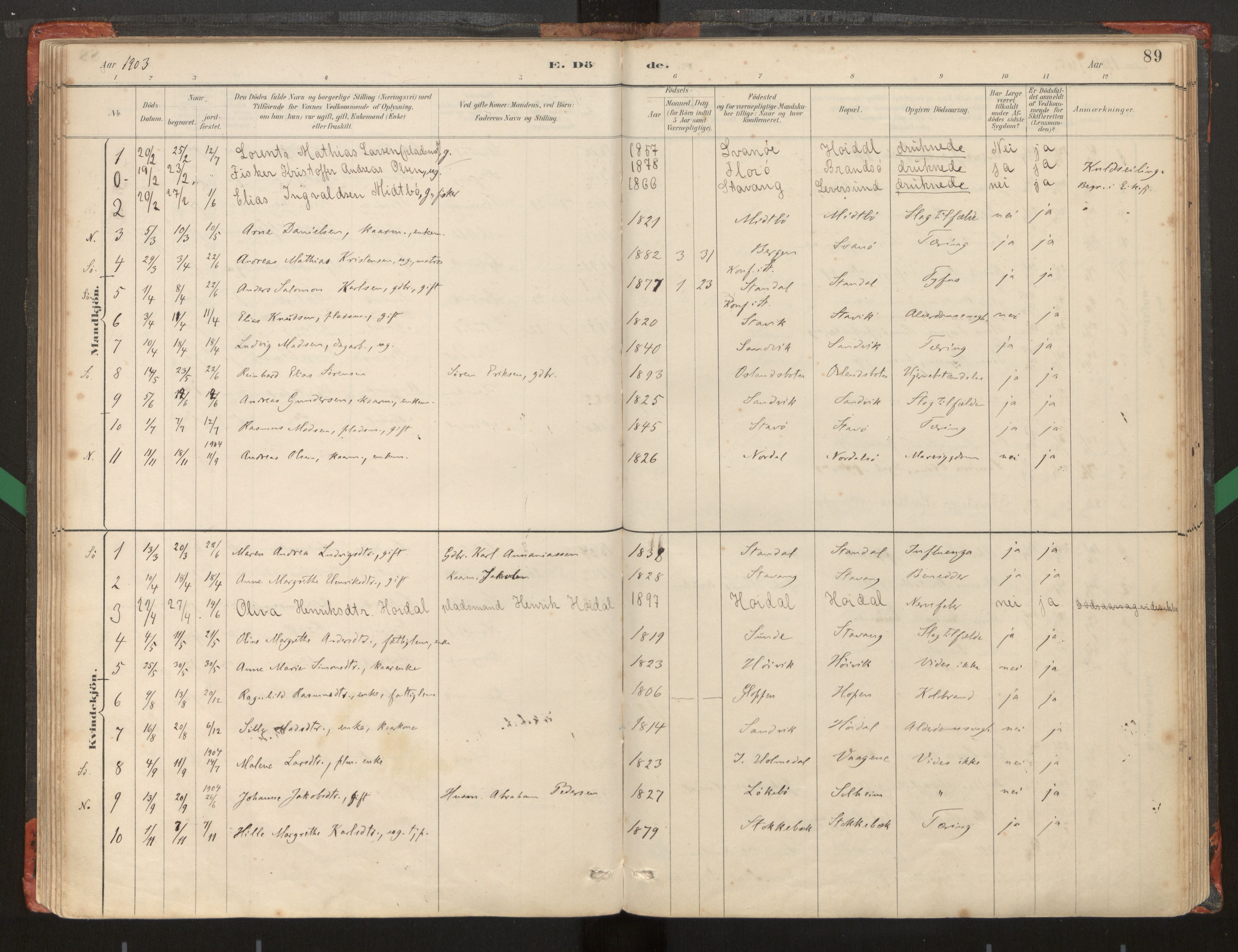 Kinn sokneprestembete, SAB/A-80801/H/Haa/Haad/L0006: Parish register (official) no. D 6, 1886-1945, p. 89