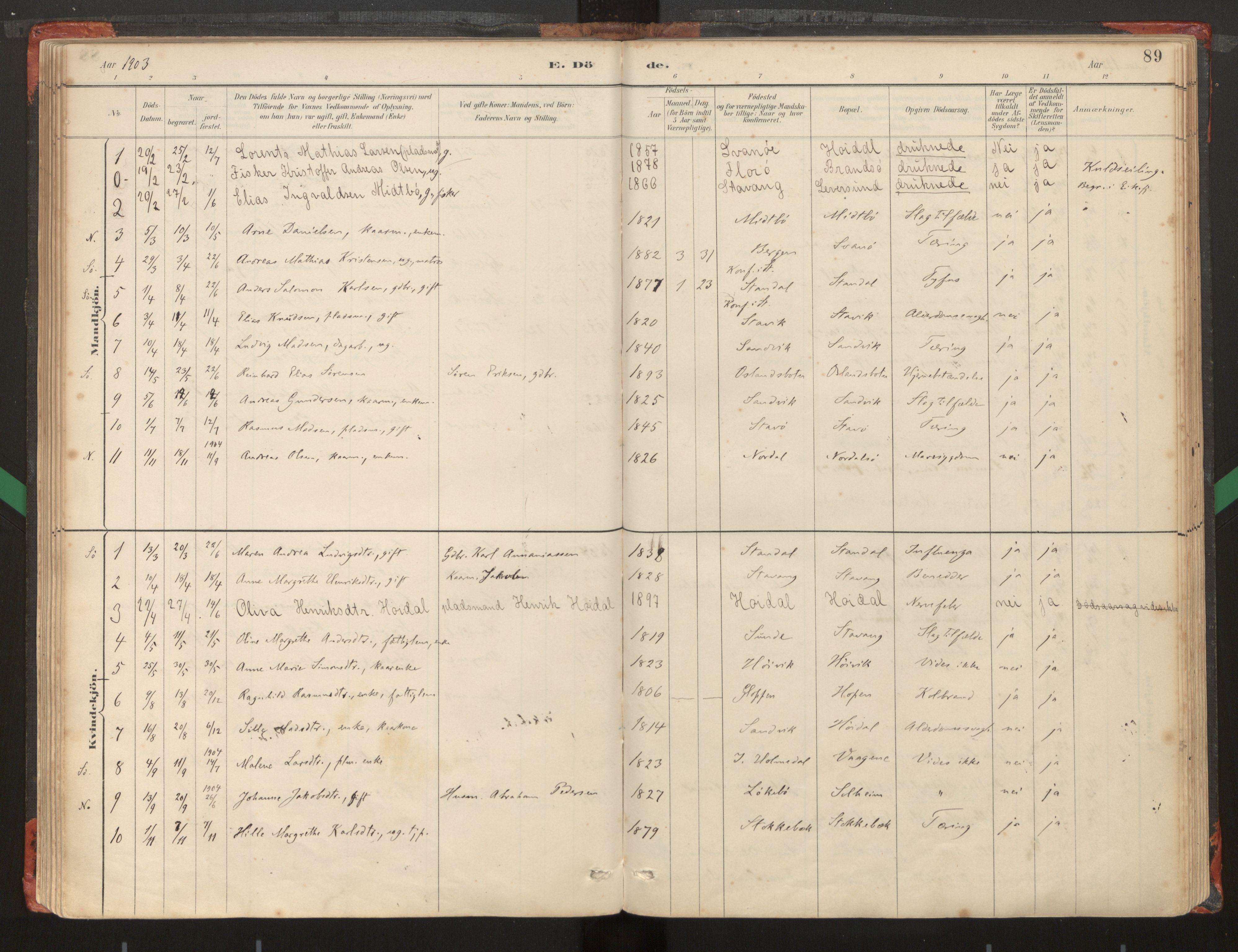 Kinn sokneprestembete, AV/SAB-A-80801/H/Haa/Haad/L0006: Parish register (official) no. D 6, 1886-1945, p. 89