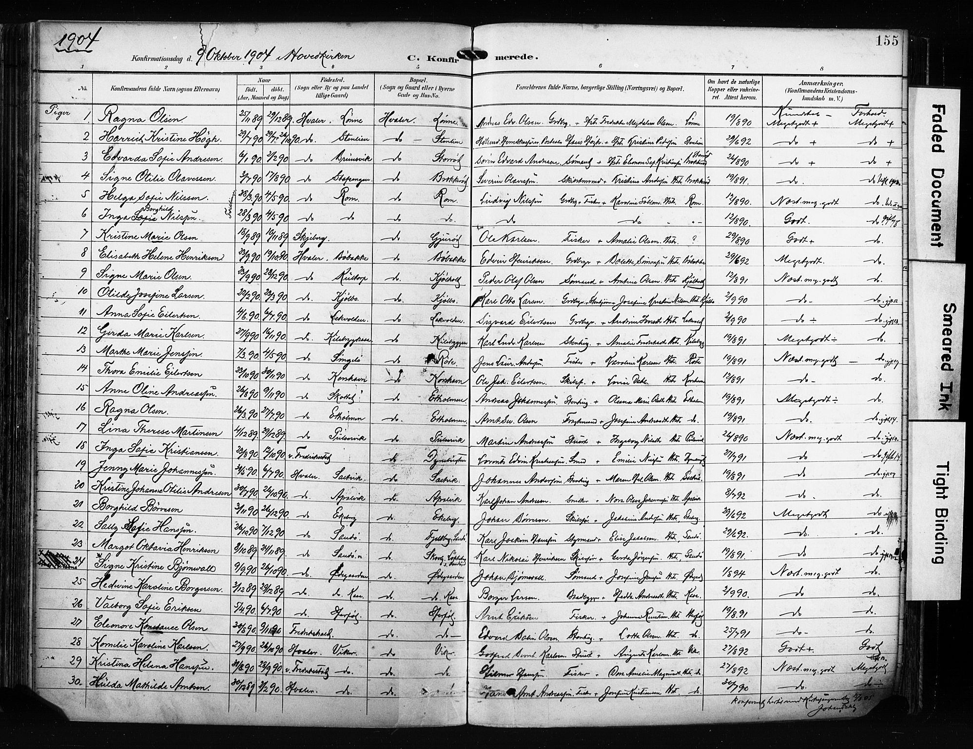 Hvaler prestekontor Kirkebøker, AV/SAO-A-2001/F/Fa/L0009: Parish register (official) no. I 9, 1895-1906, p. 155