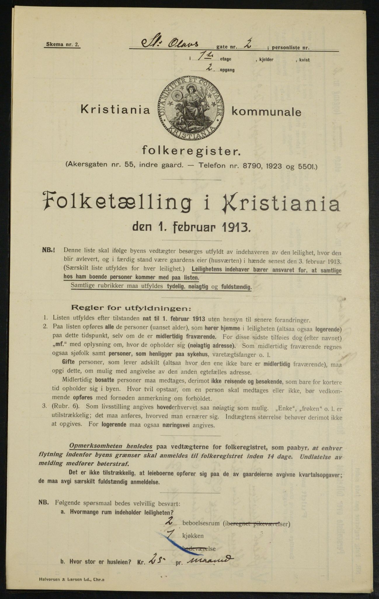 OBA, Municipal Census 1913 for Kristiania, 1913, p. 87967