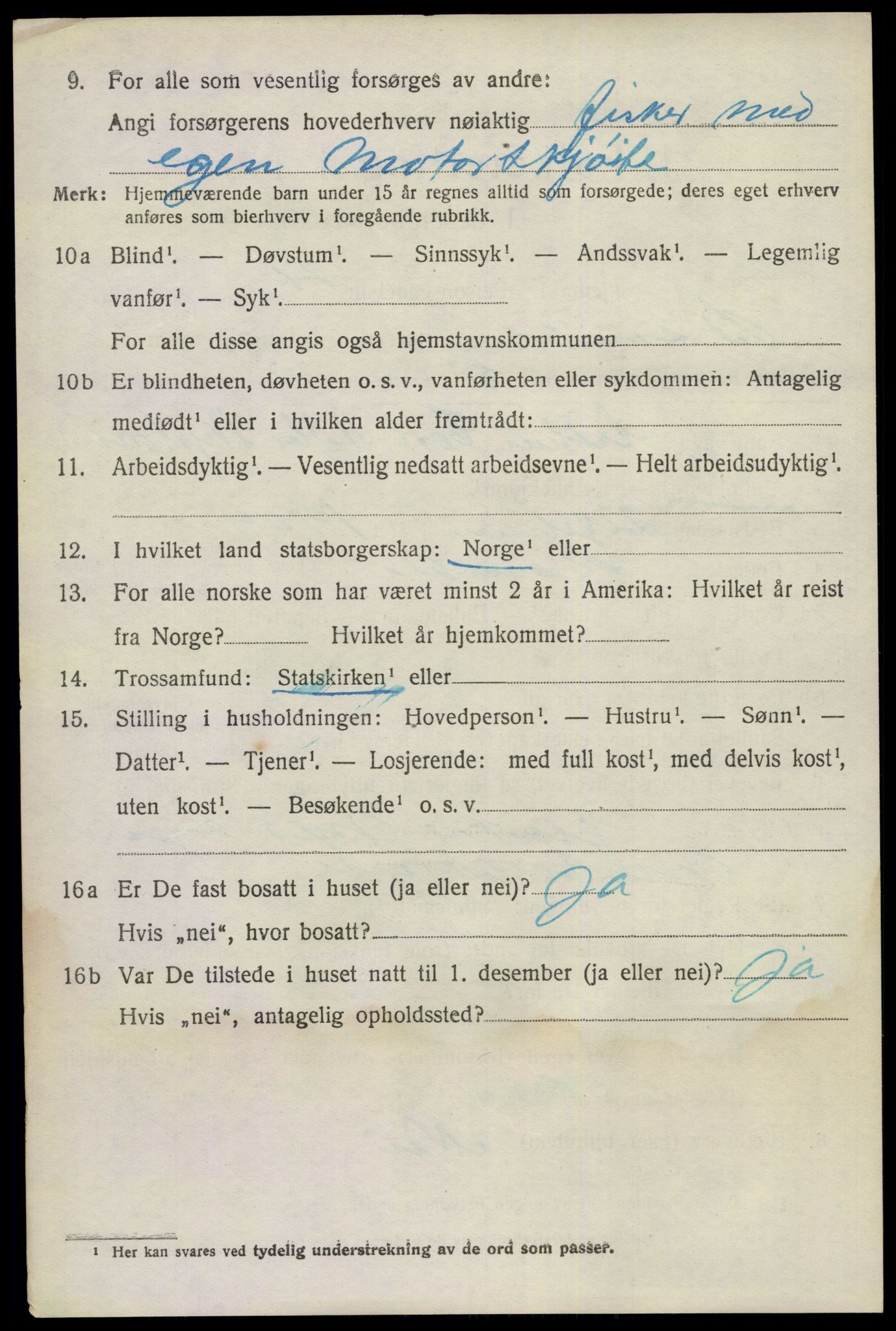 SAKO, 1920 census for Bamble, 1920, p. 5930