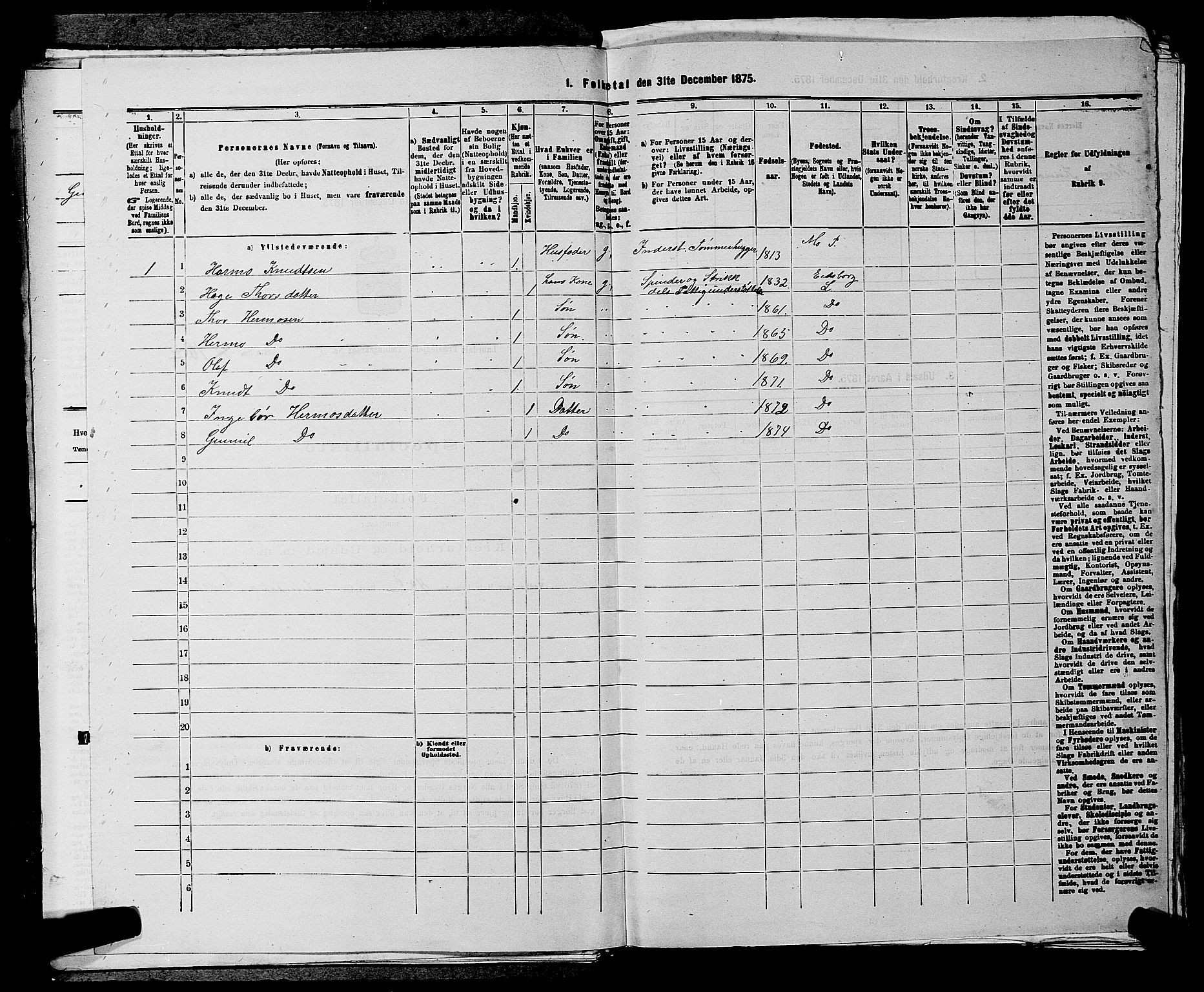 SAKO, 1875 census for 0833P Lårdal, 1875, p. 365